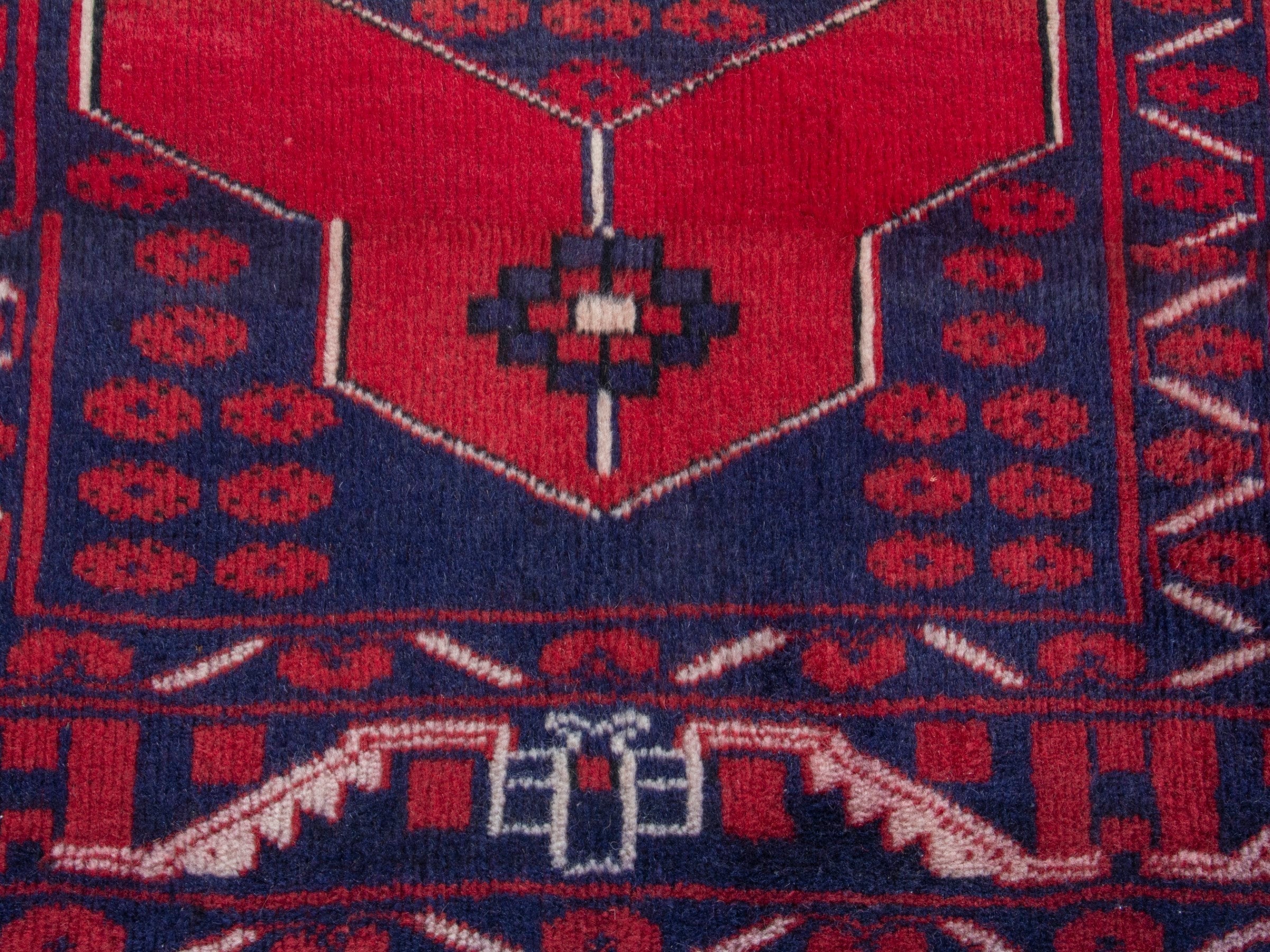 Persian Azerbaijan runner rug in navy and deep red, view 11 of 18