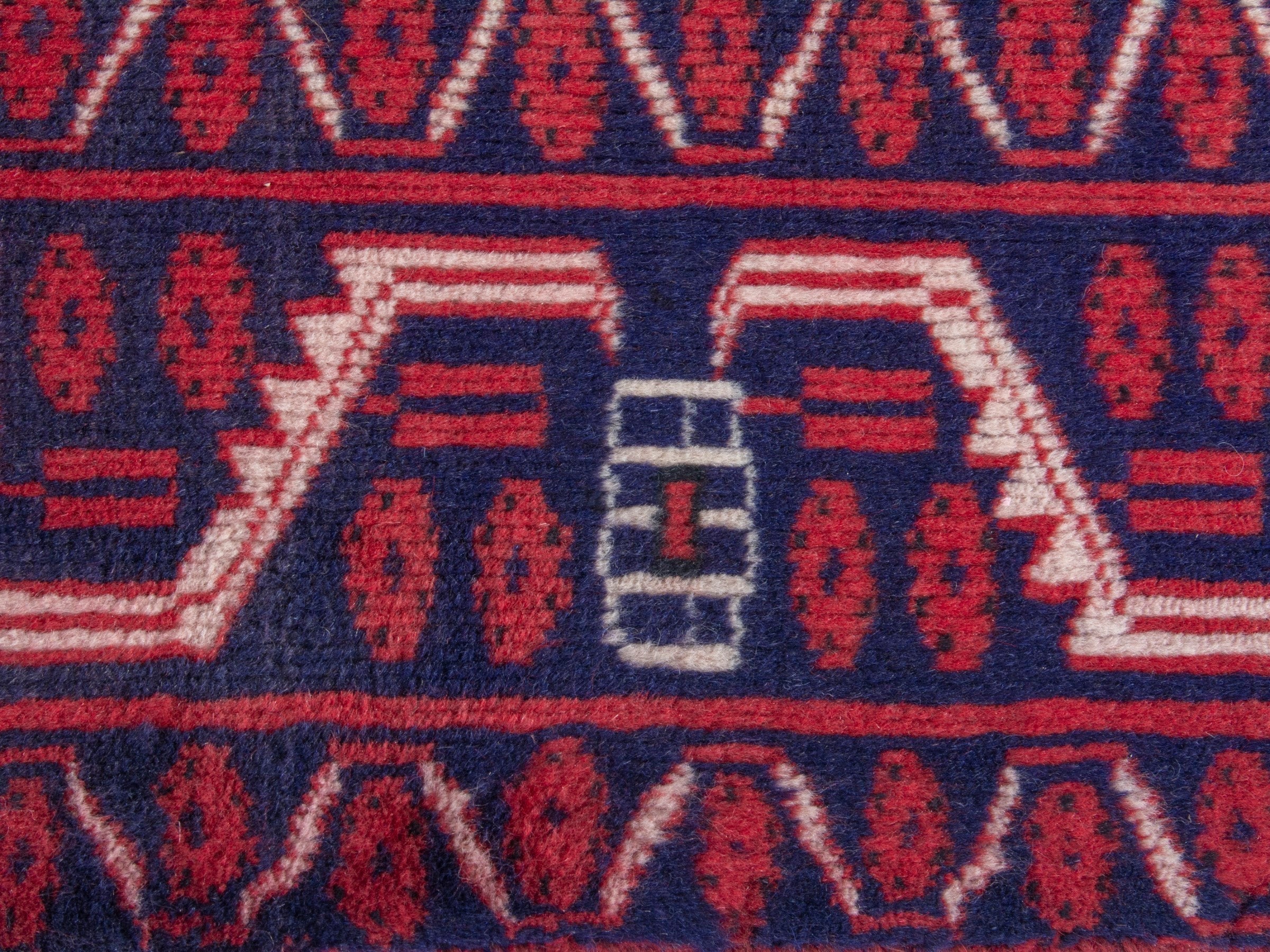 Persian Azerbaijan runner rug in navy and deep red, view 12 of 18