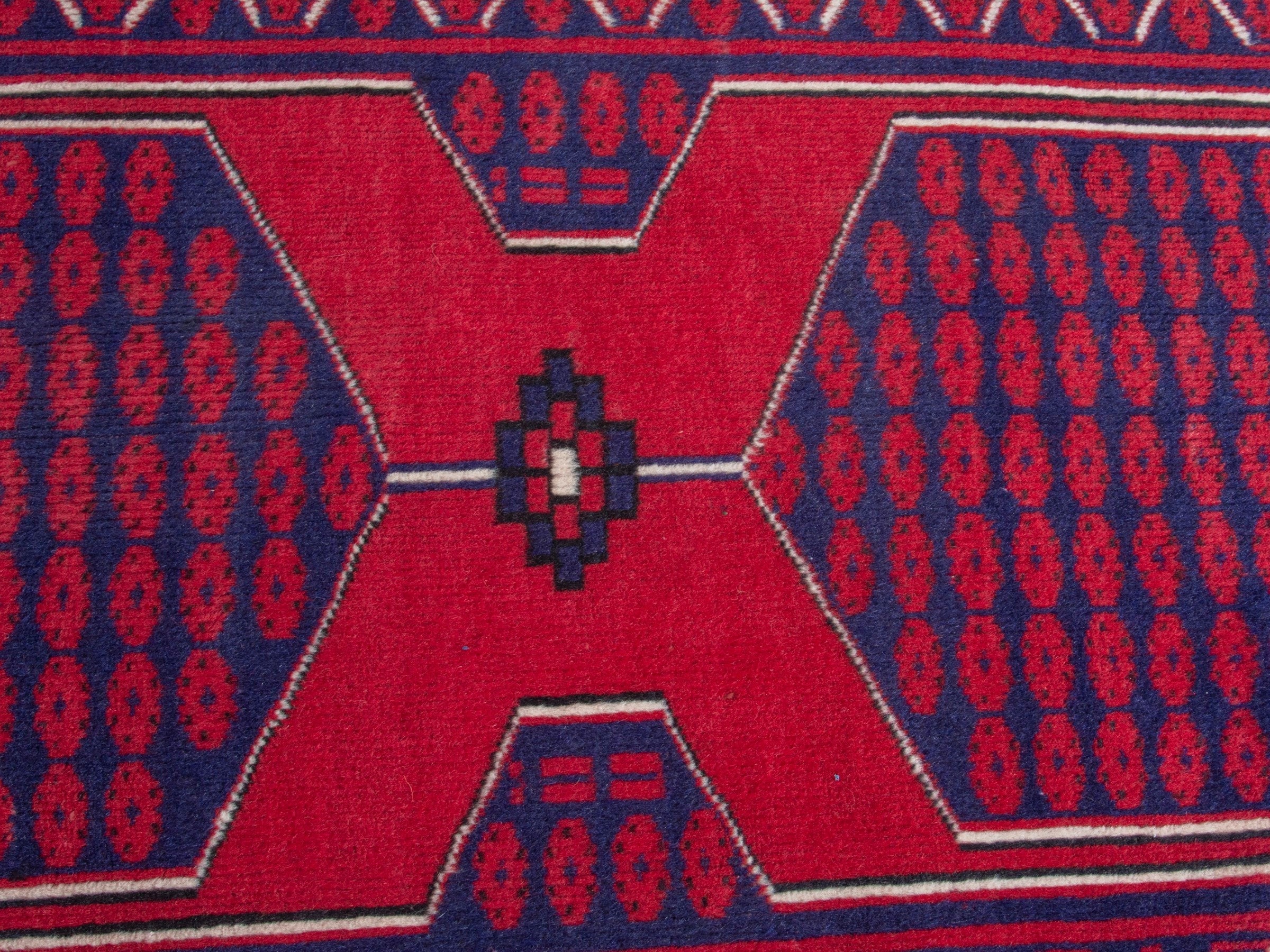 Persian Azerbaijan runner rug in navy and deep red, view 13 of 18