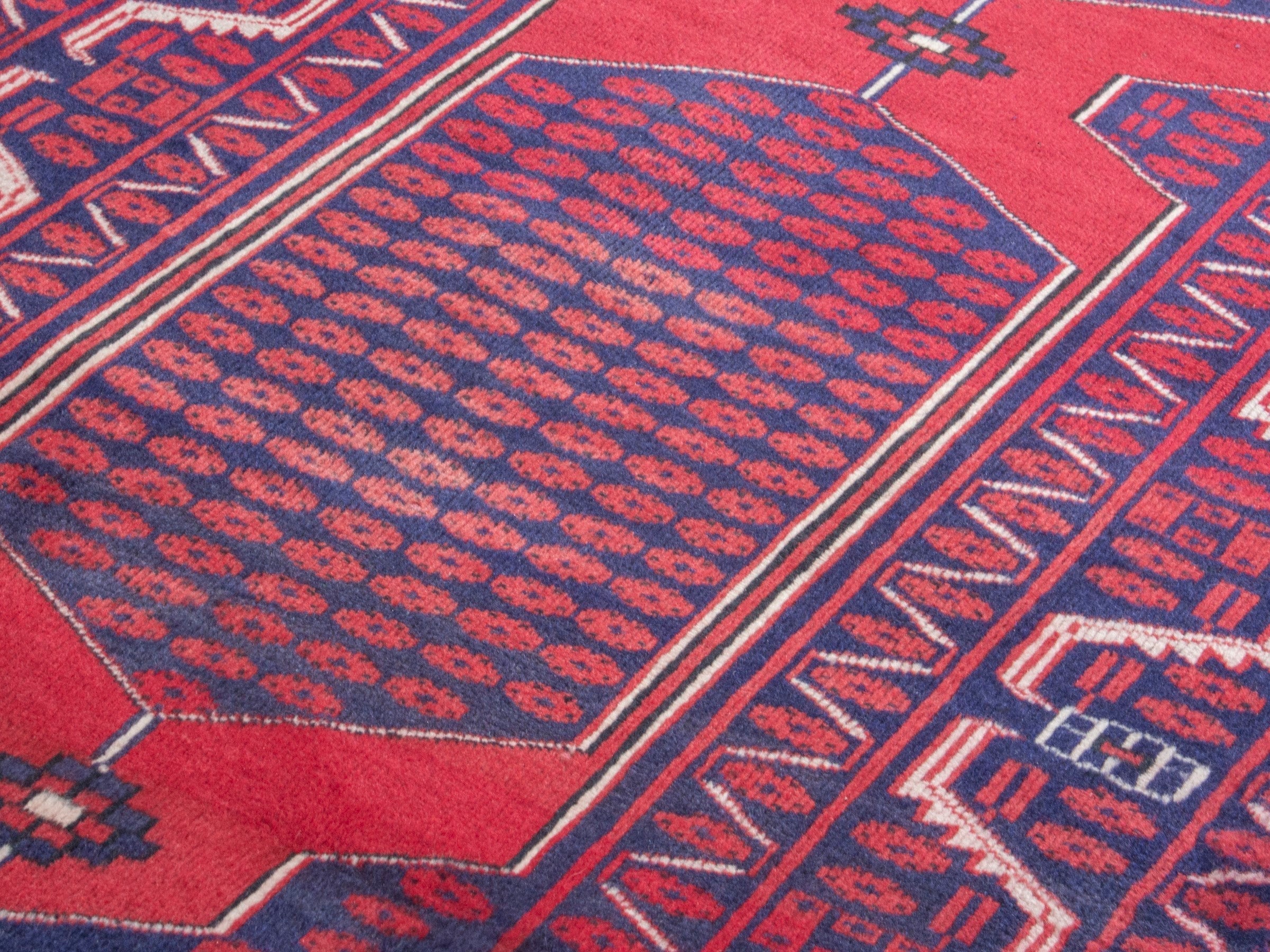 Persian Azerbaijan runner rug in navy and deep red, view 7 of 18