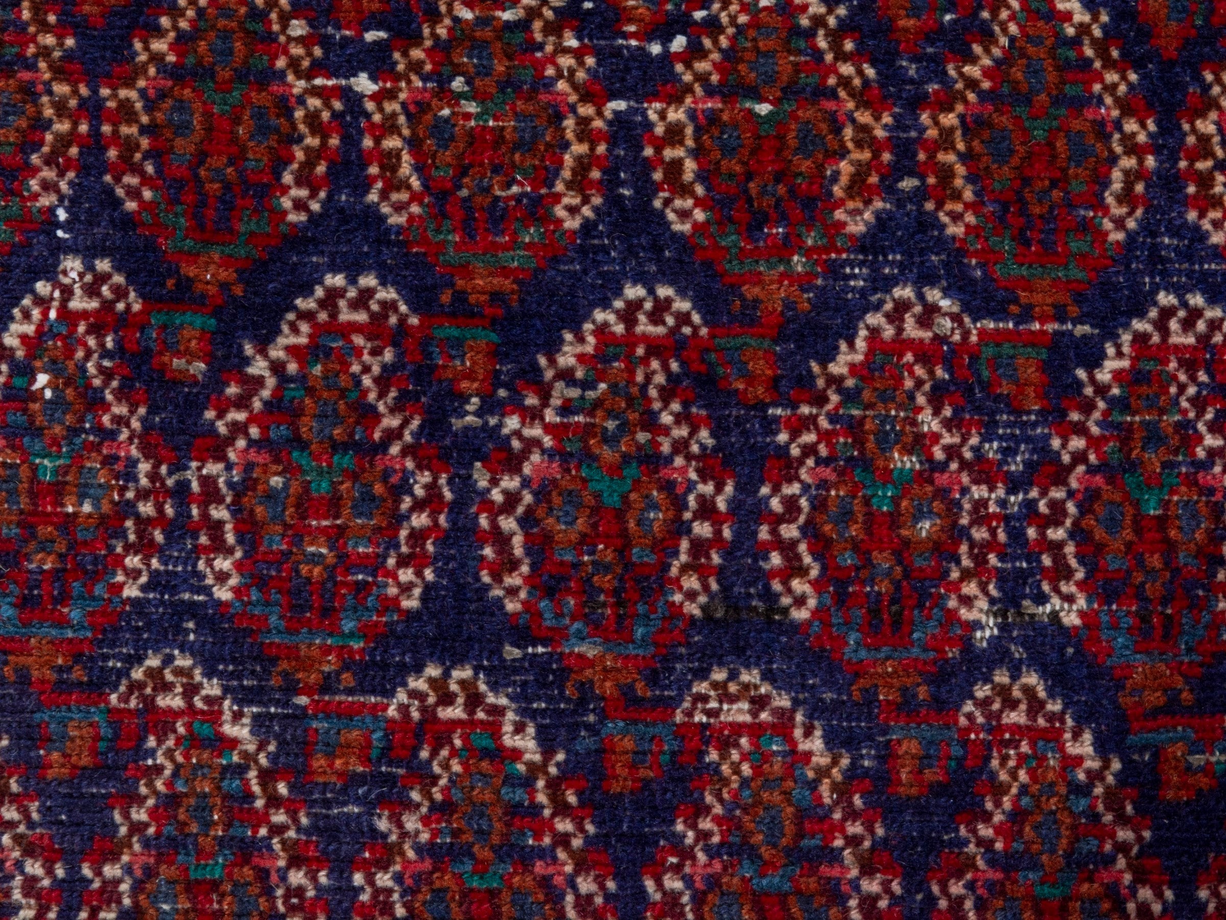 Persian Hamedan runner rug in burgundy and off-white, view 12 of 18