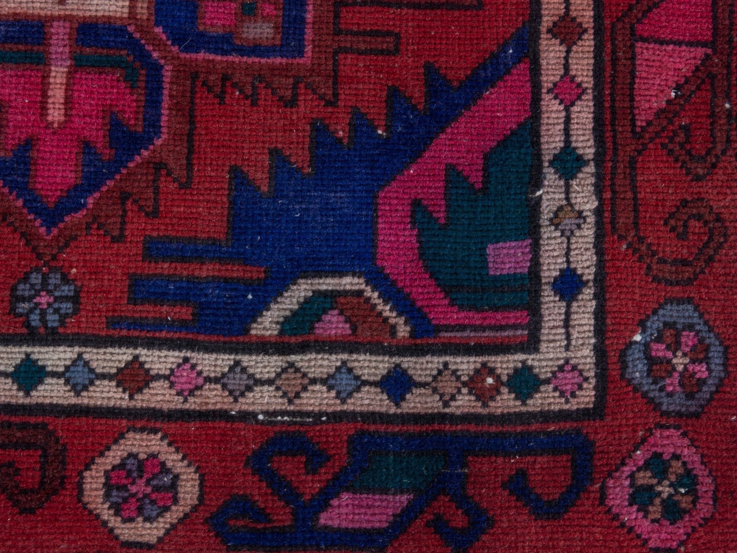 Persian Azerbaijan runner rug in faded red and deep red, view 11 of 18