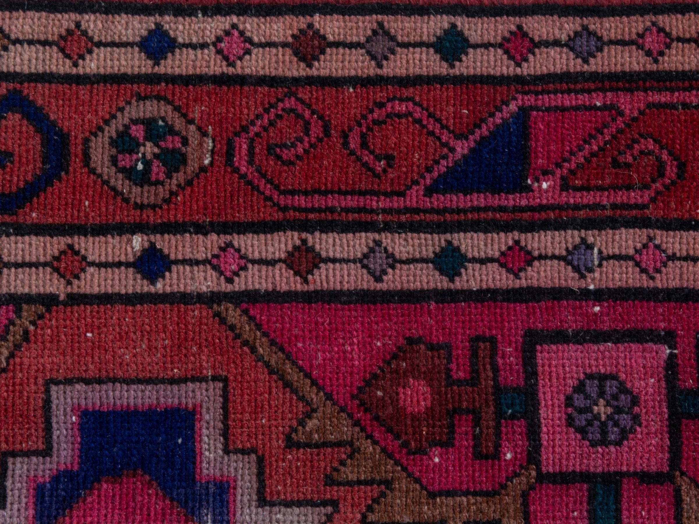 Persian Azerbaijan runner rug in faded red and deep red, view 14 of 18