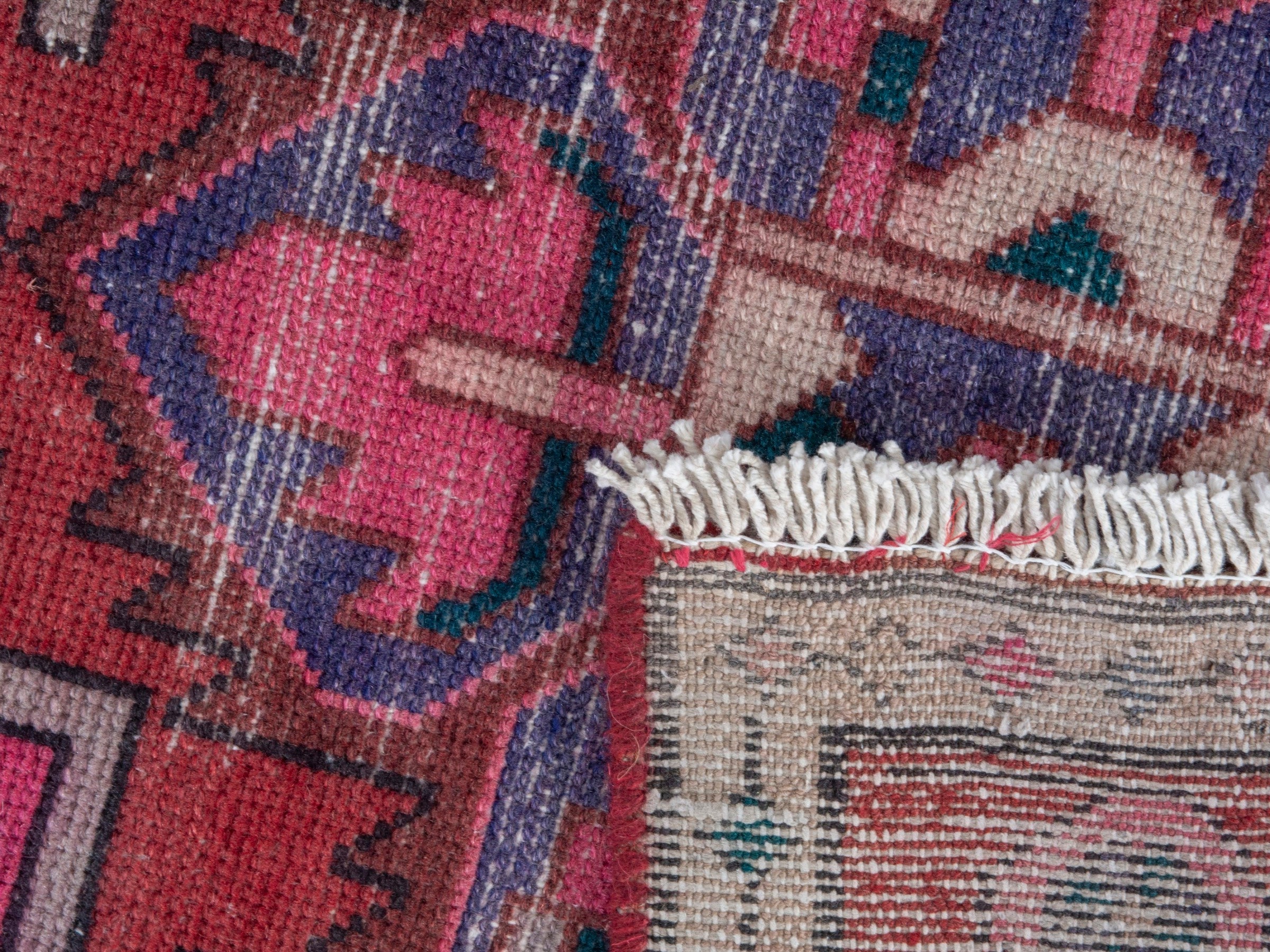 Persian Azerbaijan runner rug in faded red and deep red, view 18 of 18