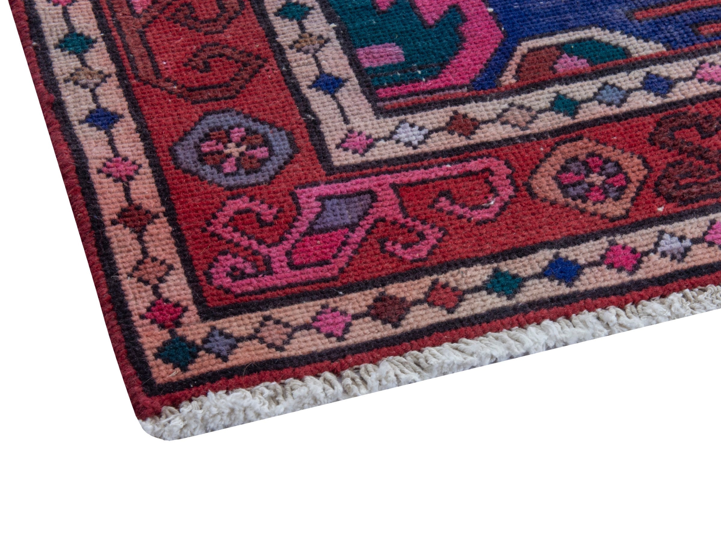 Persian Azerbaijan runner rug in faded red and deep red, view 5 of 18