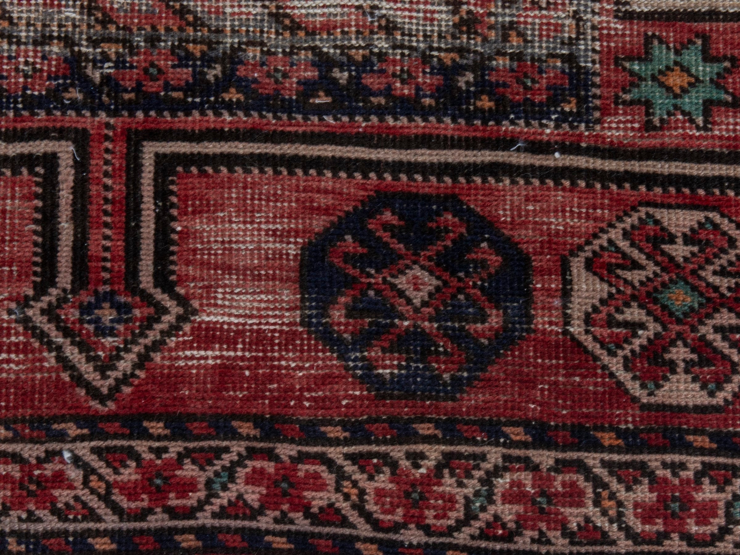Persian Ghoochan runner rug in faded red and cream, view 11 of 20