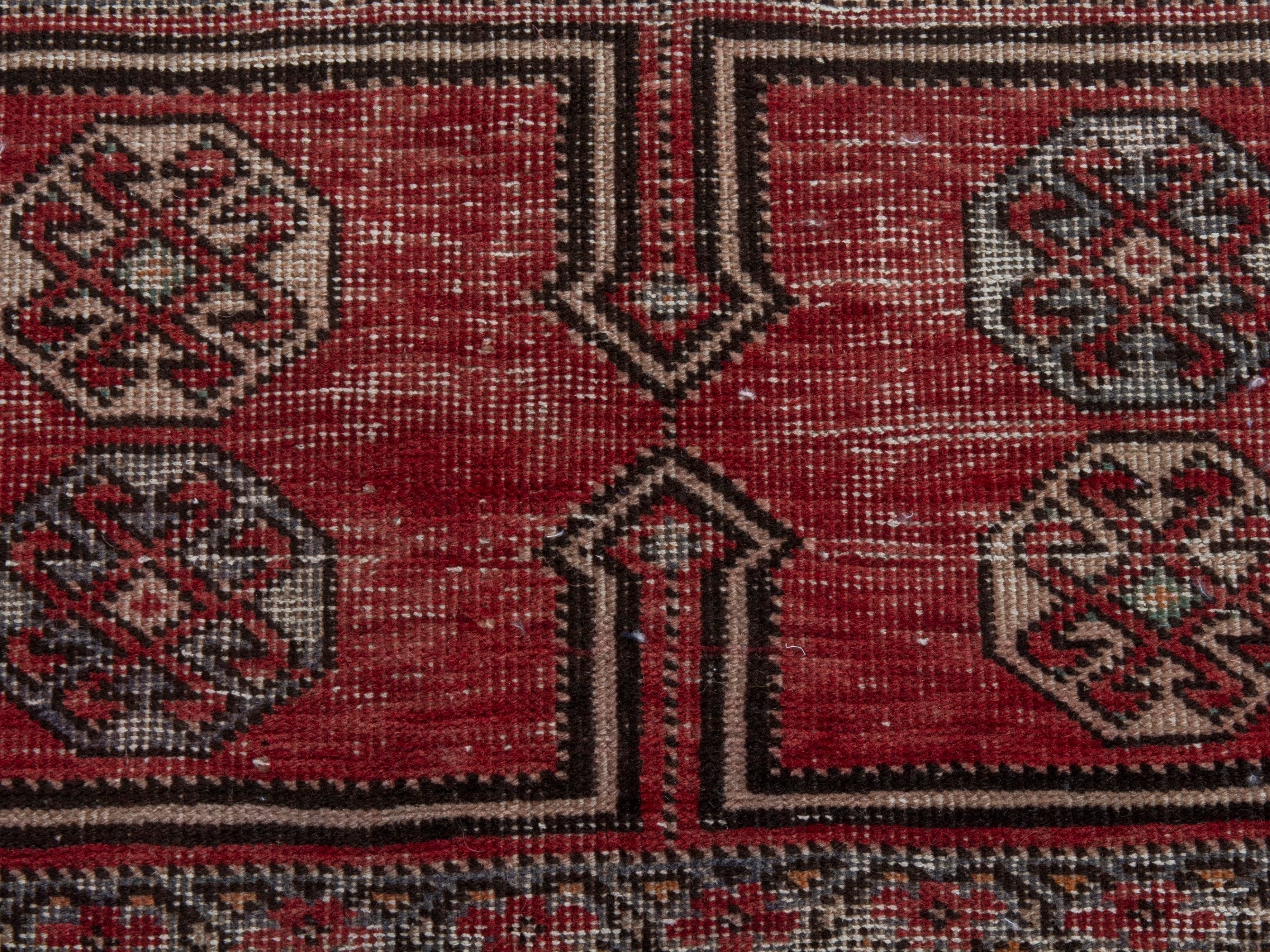 Persian Ghoochan runner rug in faded red and cream, view 13 of 20