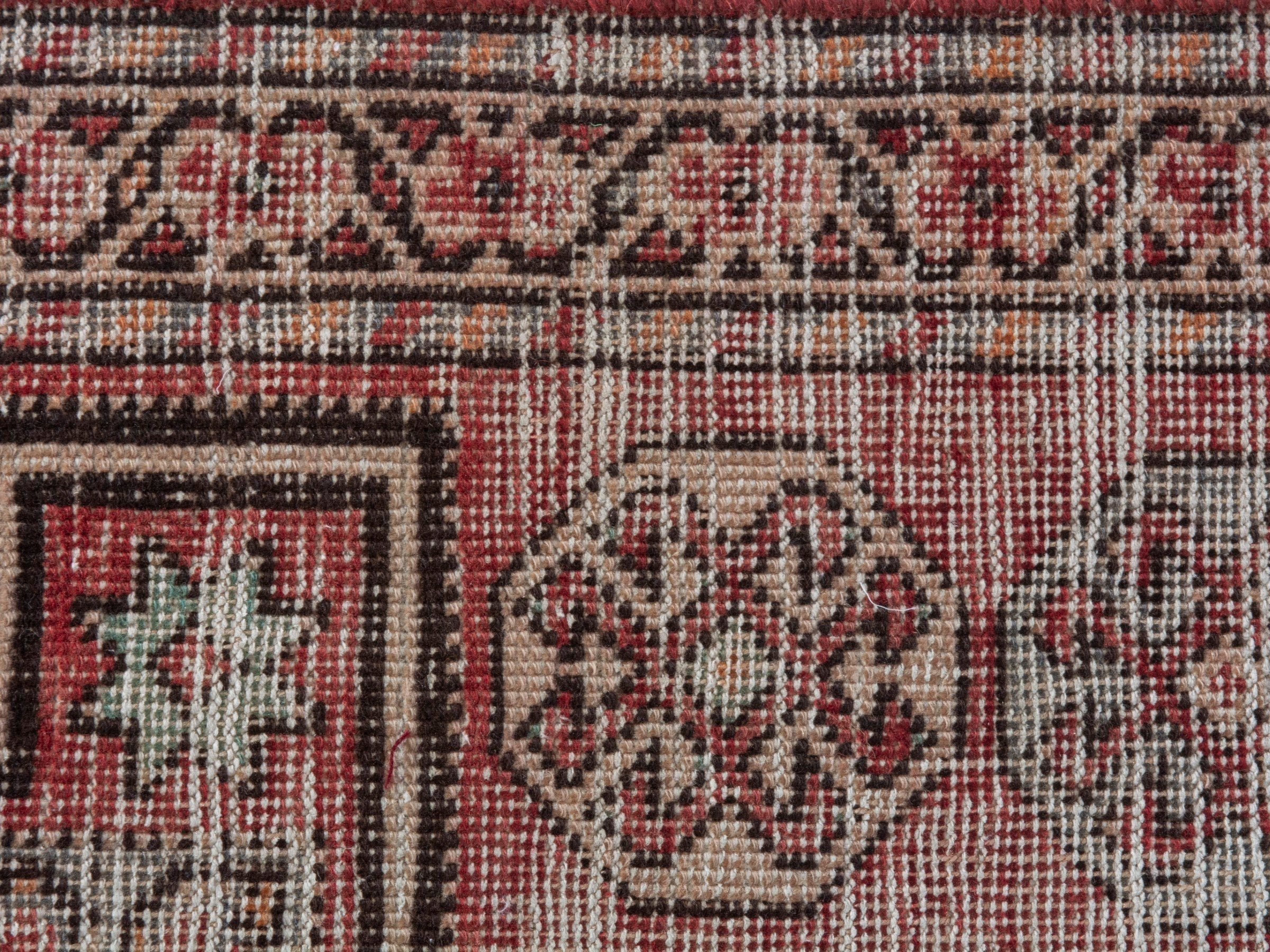 Persian Ghoochan runner rug in faded red and cream, view 14 of 20