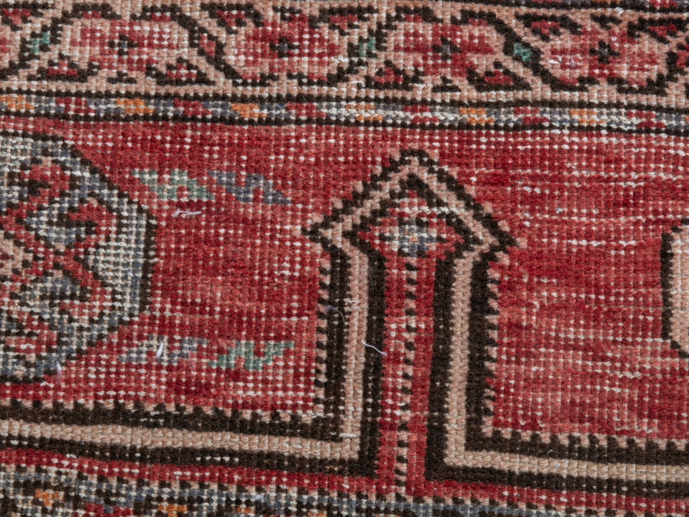 Persian Ghoochan runner rug in faded red and cream, view 15 of 20