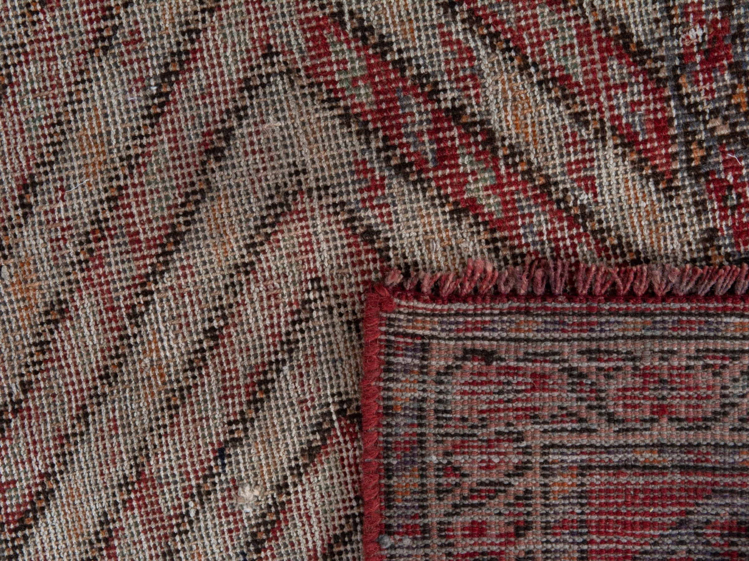 Persian Ghoochan runner rug in faded red and cream, view 20 of 20