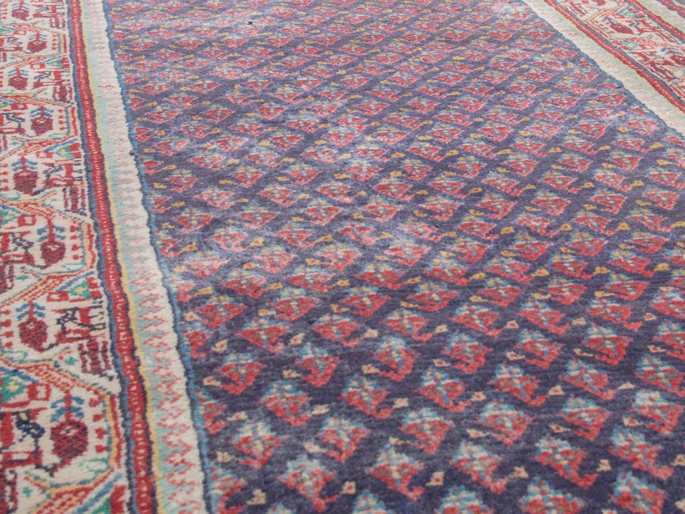 Persian Arak runner rug in navy and terracotta, view 8 of 18