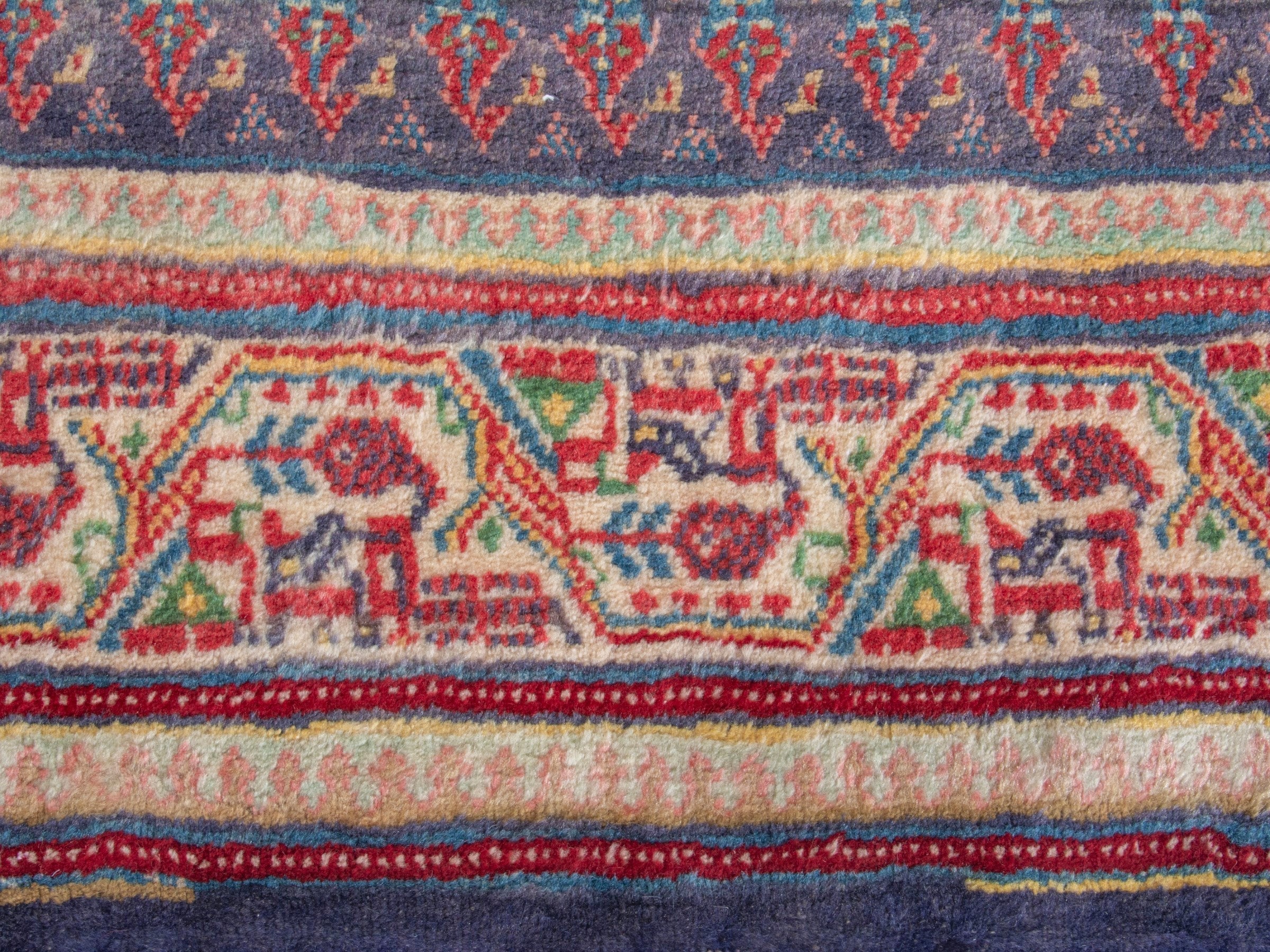 Persian Arak runner rug in navy and terracotta, view 11 of 18