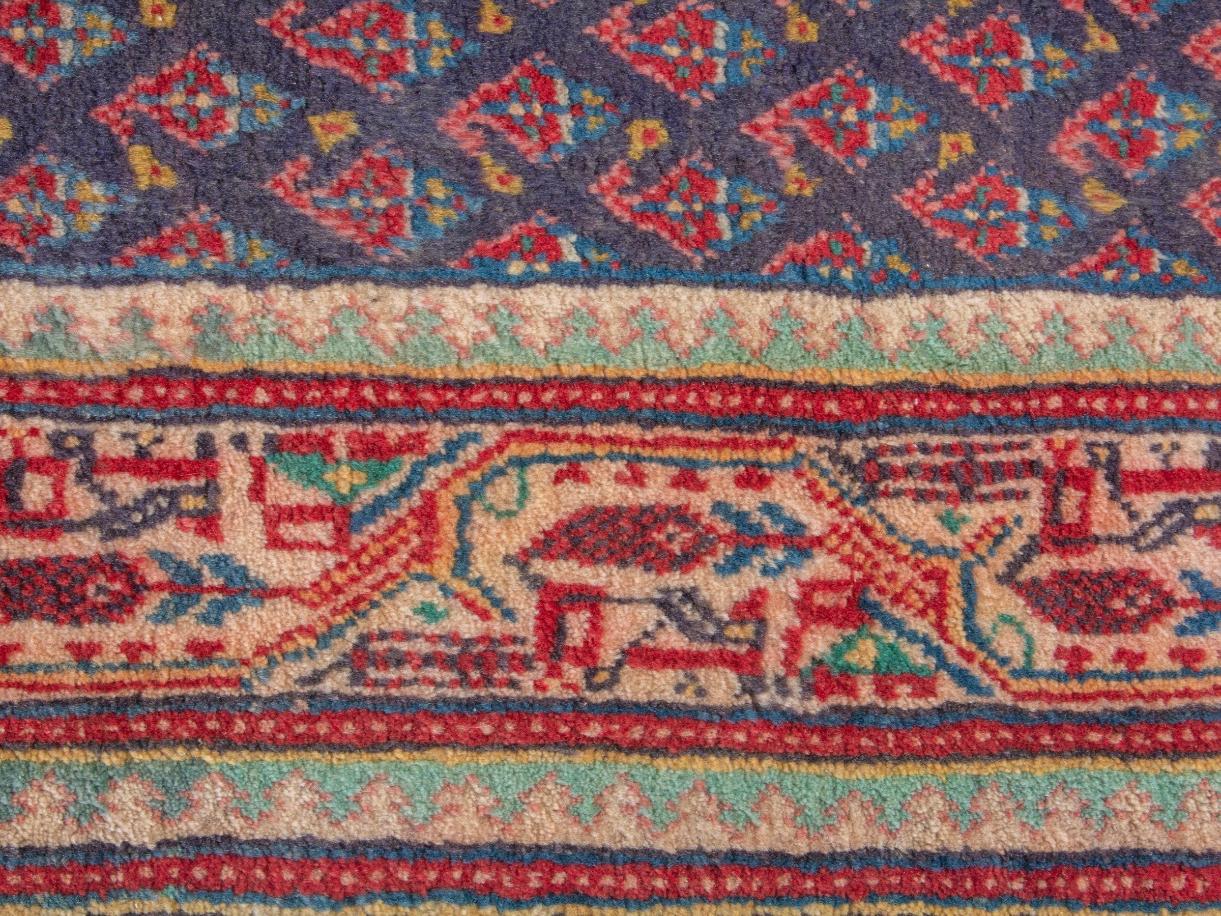 Persian Arak runner rug in navy and terracotta, view 13 of 18