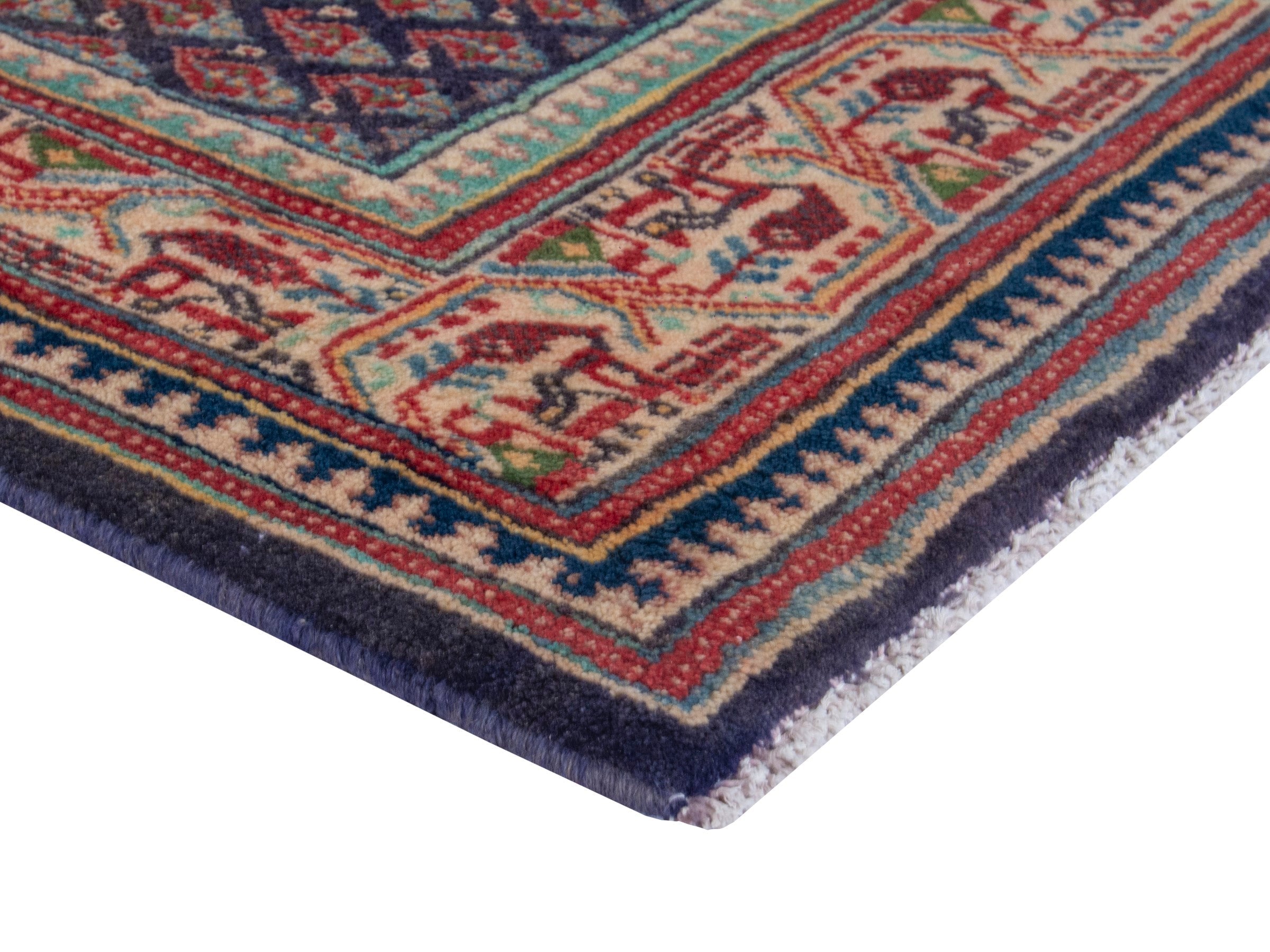 Persian Arak runner rug in navy and terracotta, view 5 of 18