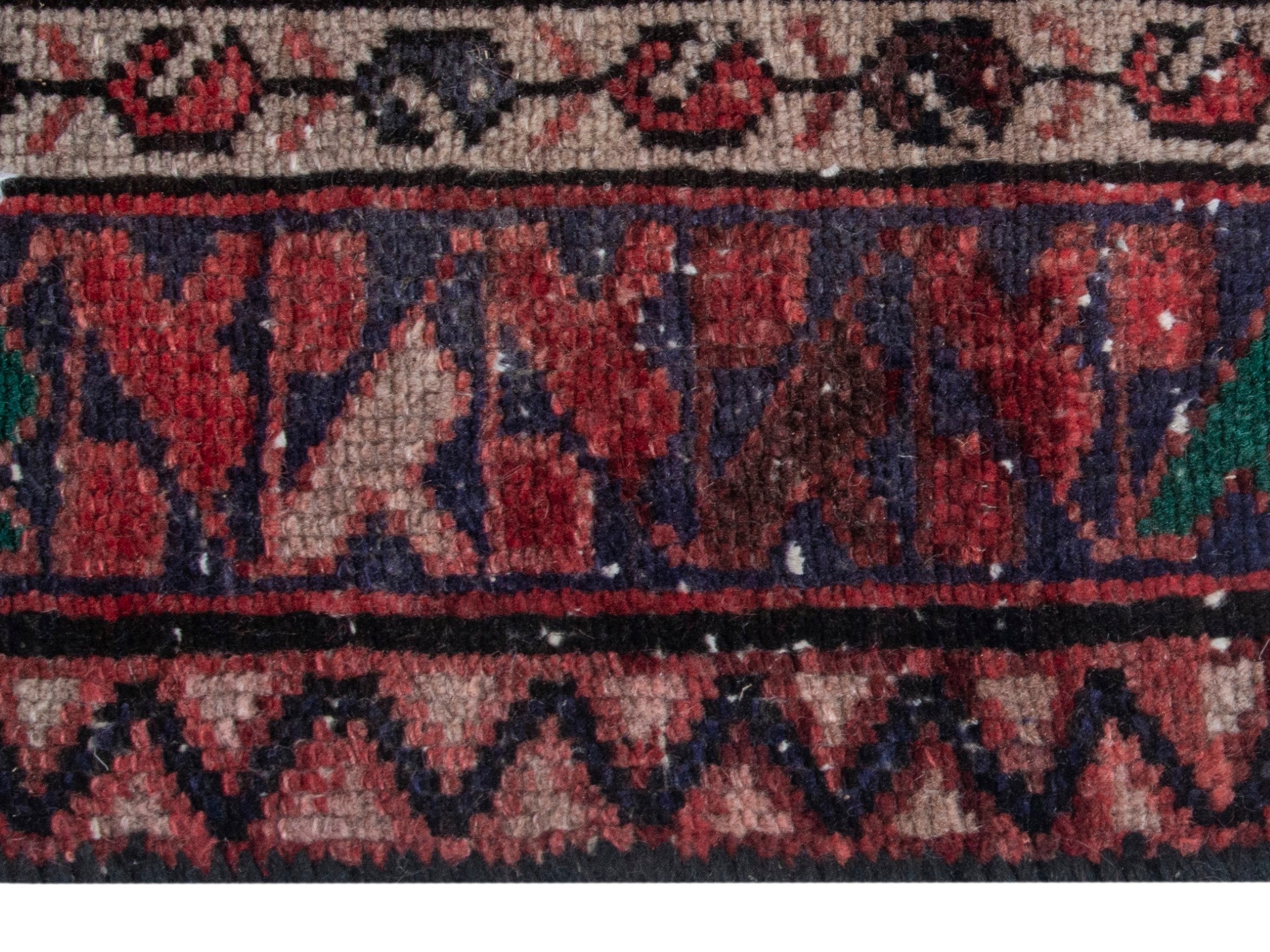 Persian Hamedan runner rug in cream and rust, view 10 of 17