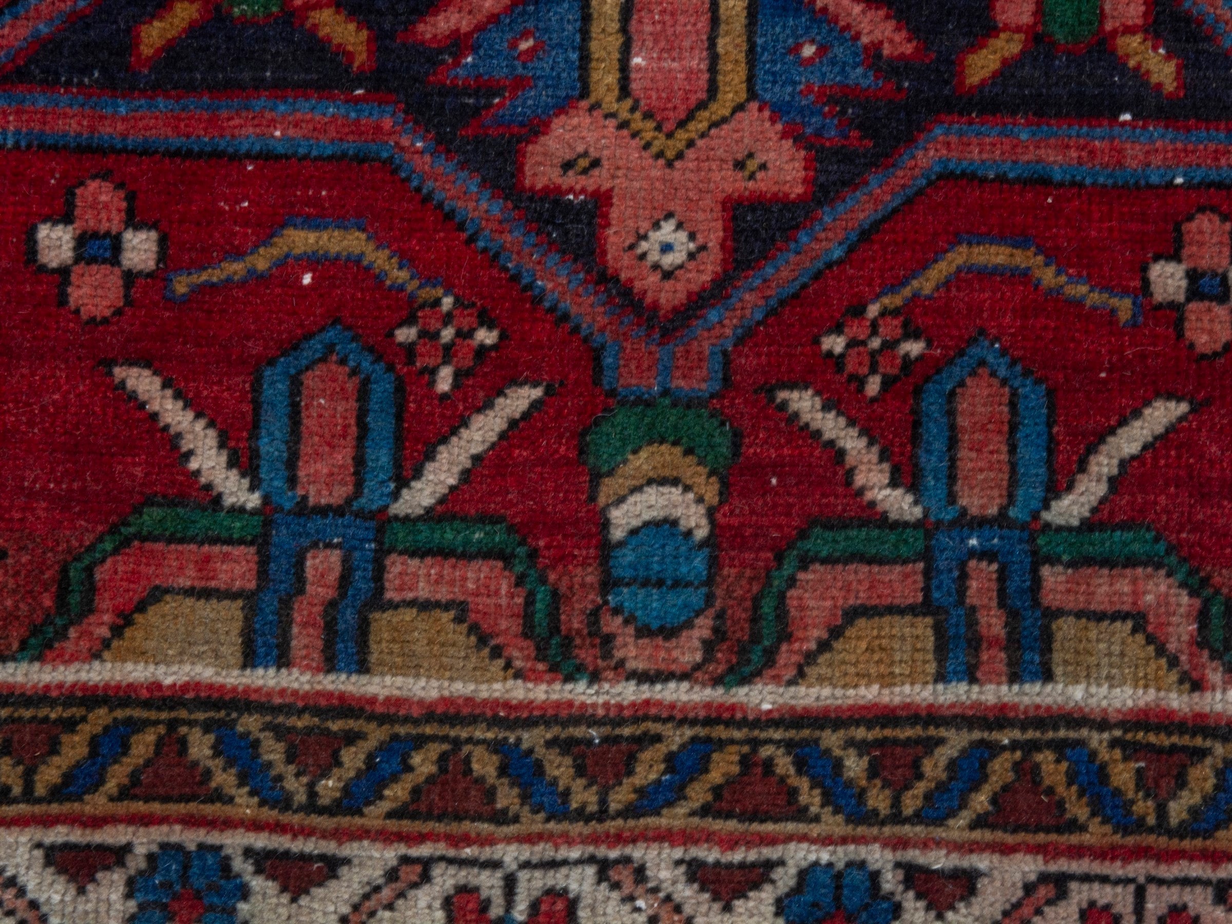 Persian Gorevan runner rug in burgundy and deep red, view 11 of 18