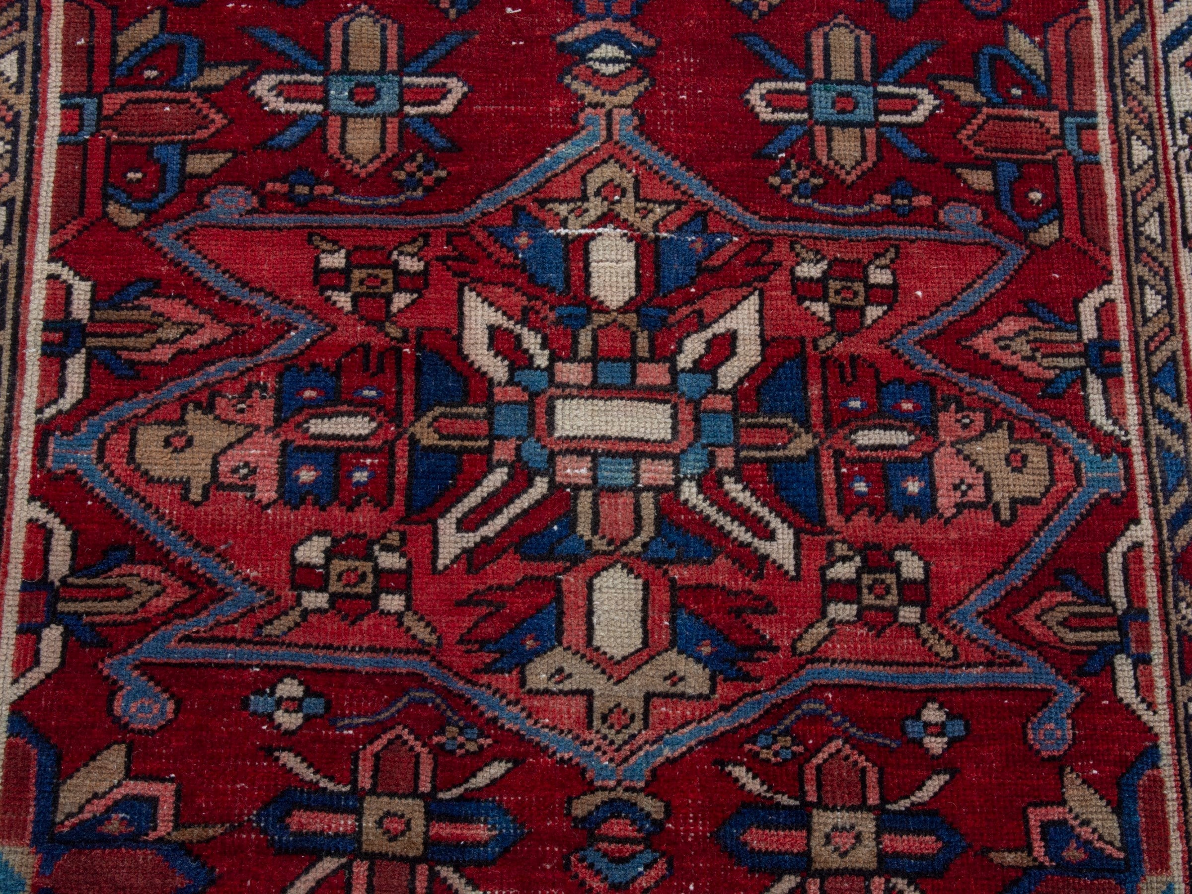 Persian Gorevan runner rug in burgundy and deep red, view 12 of 18