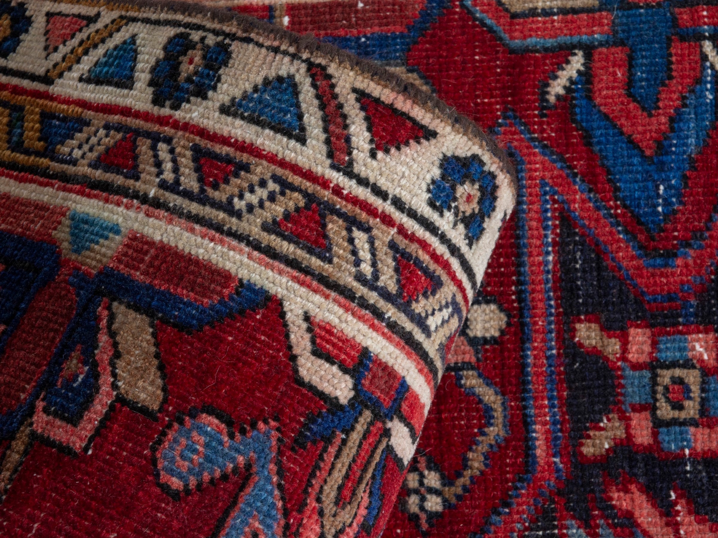 Persian Gorevan runner rug in burgundy and deep red, view 15 of 18