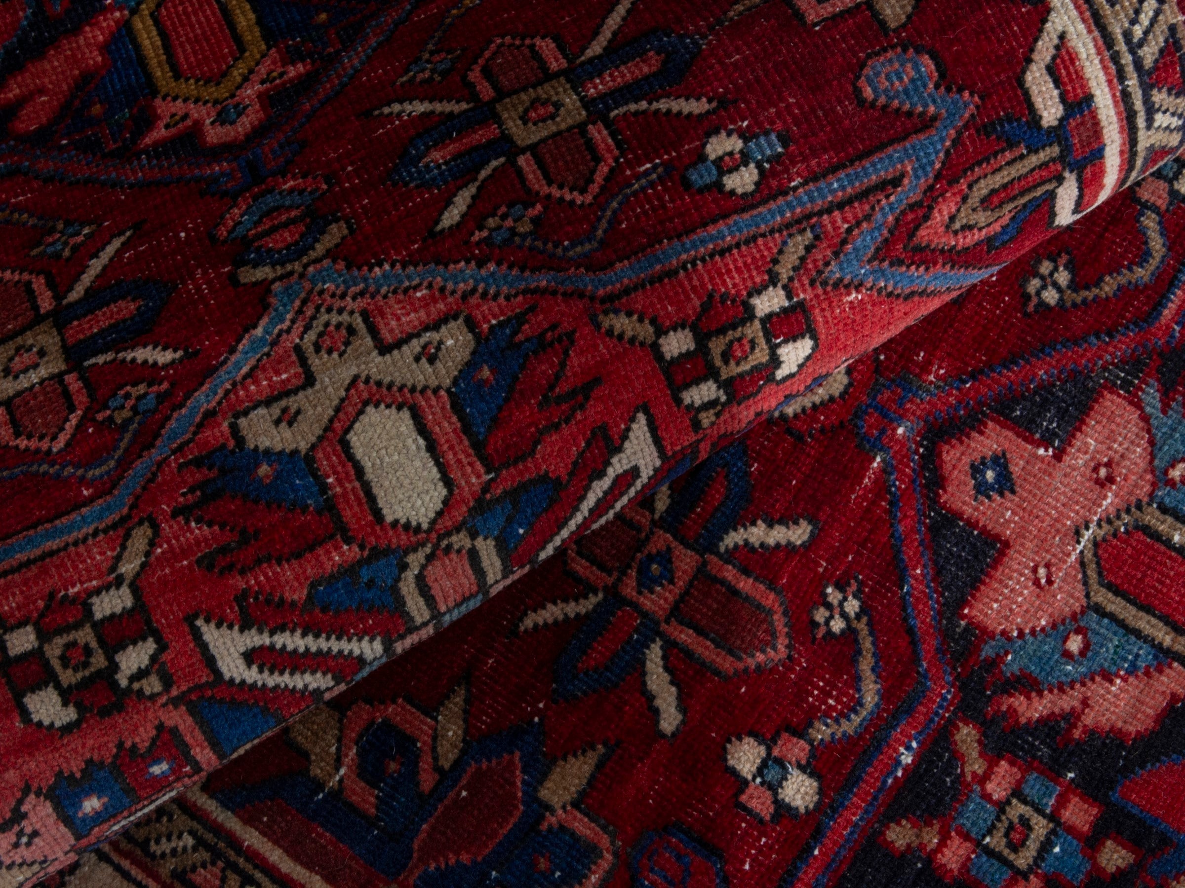 Persian Gorevan runner rug in burgundy and deep red, view 16 of 18