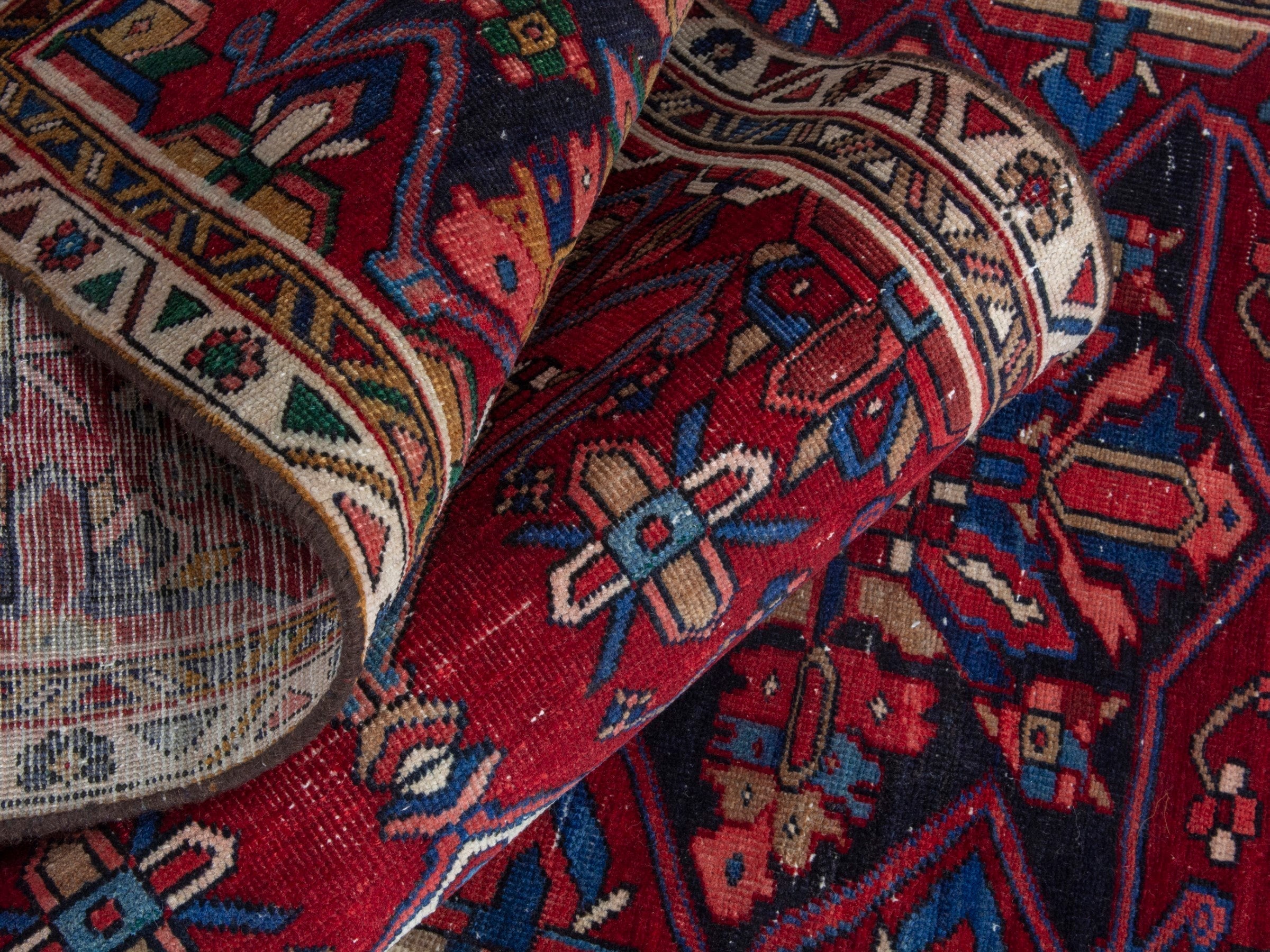 Persian Gorevan runner rug in burgundy and deep red, view 17 of 18