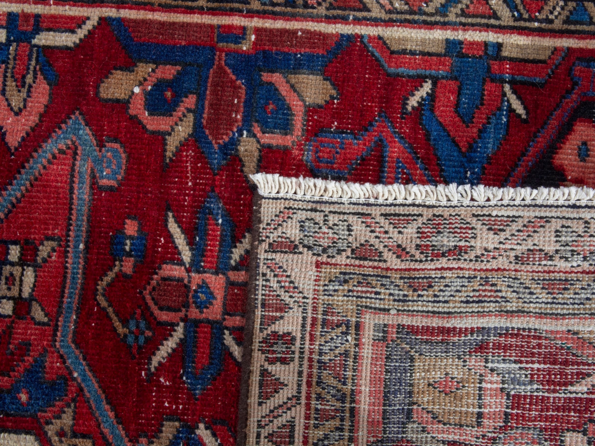 Persian Gorevan runner rug in burgundy and deep red, view 18 of 18