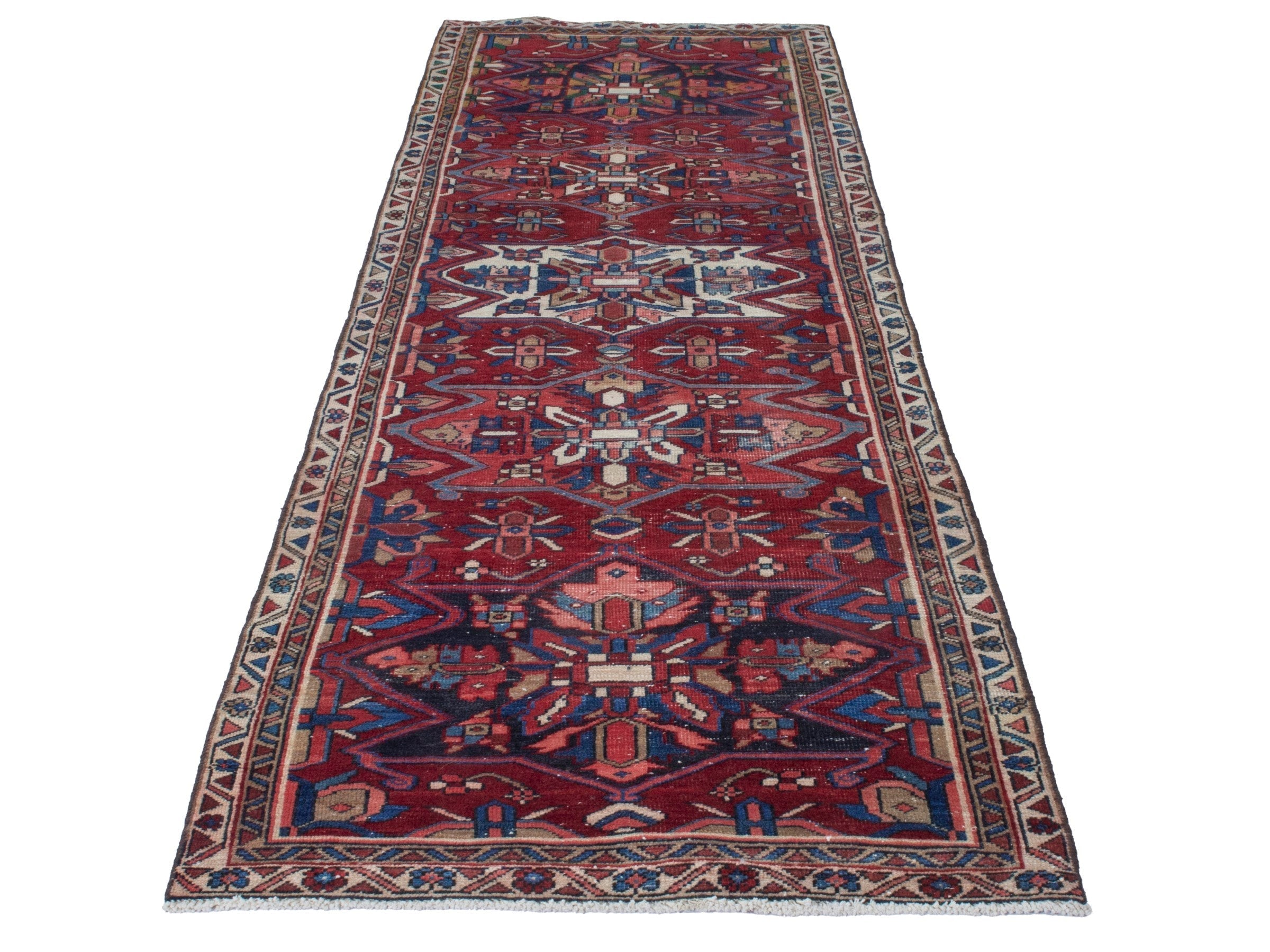 Persian Gorevan runner rug in burgundy and deep red, view 2 of 18