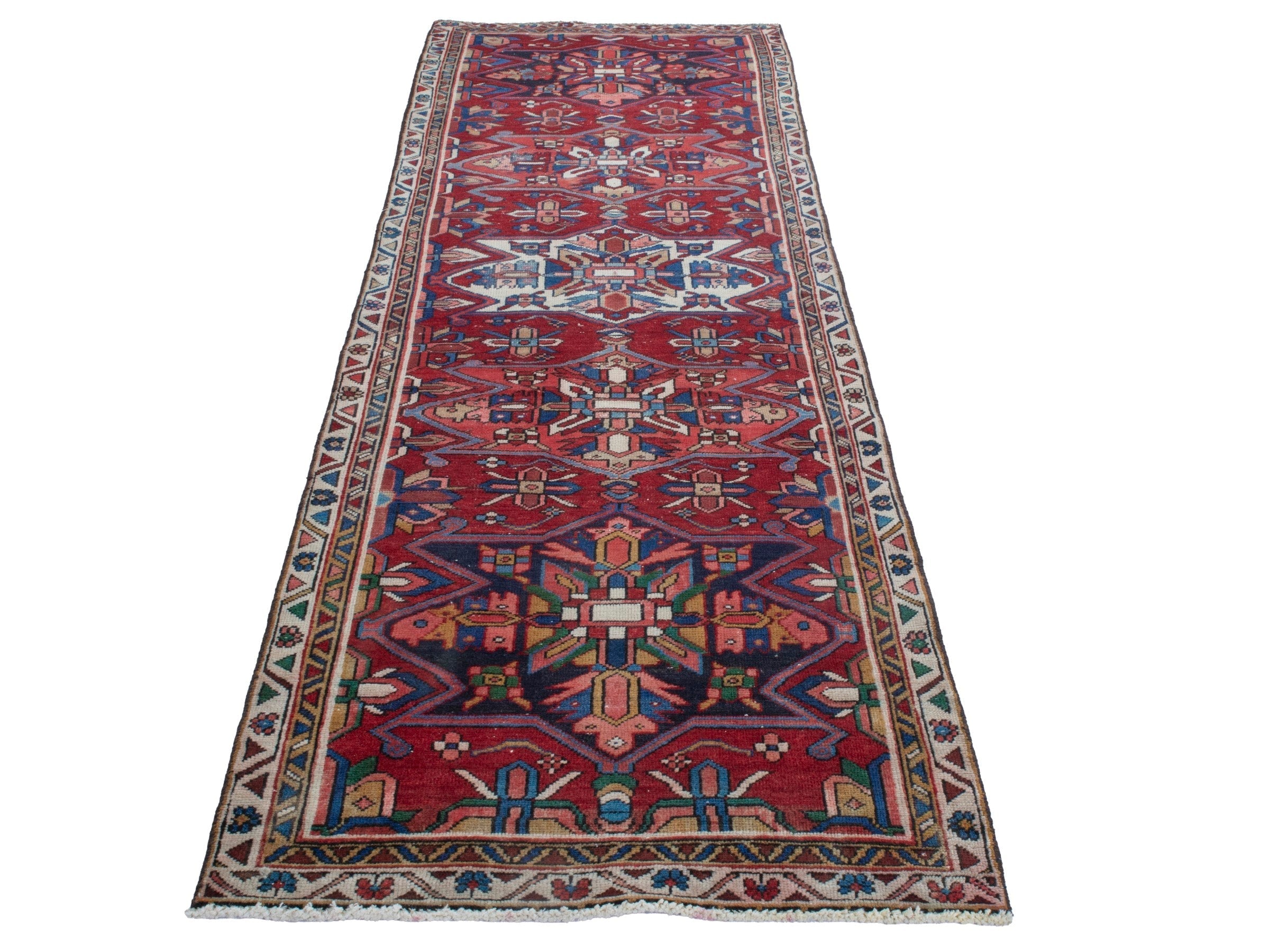 Persian Gorevan runner rug in burgundy and deep red, view 3 of 18