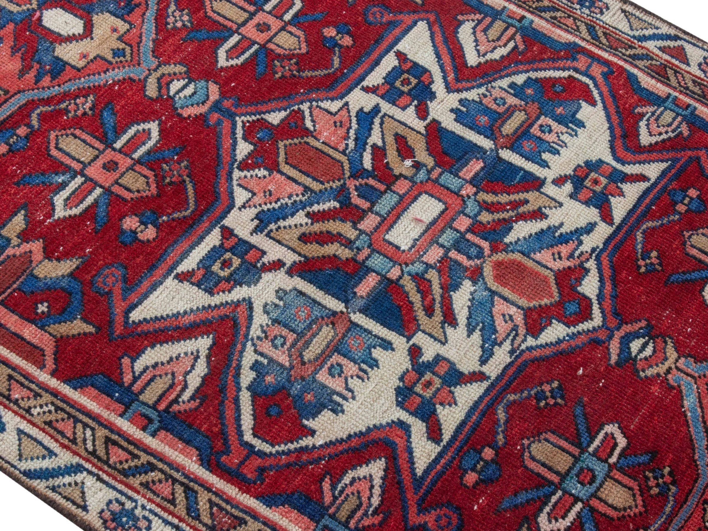 Persian Gorevan runner rug in burgundy and deep red, view 4 of 18