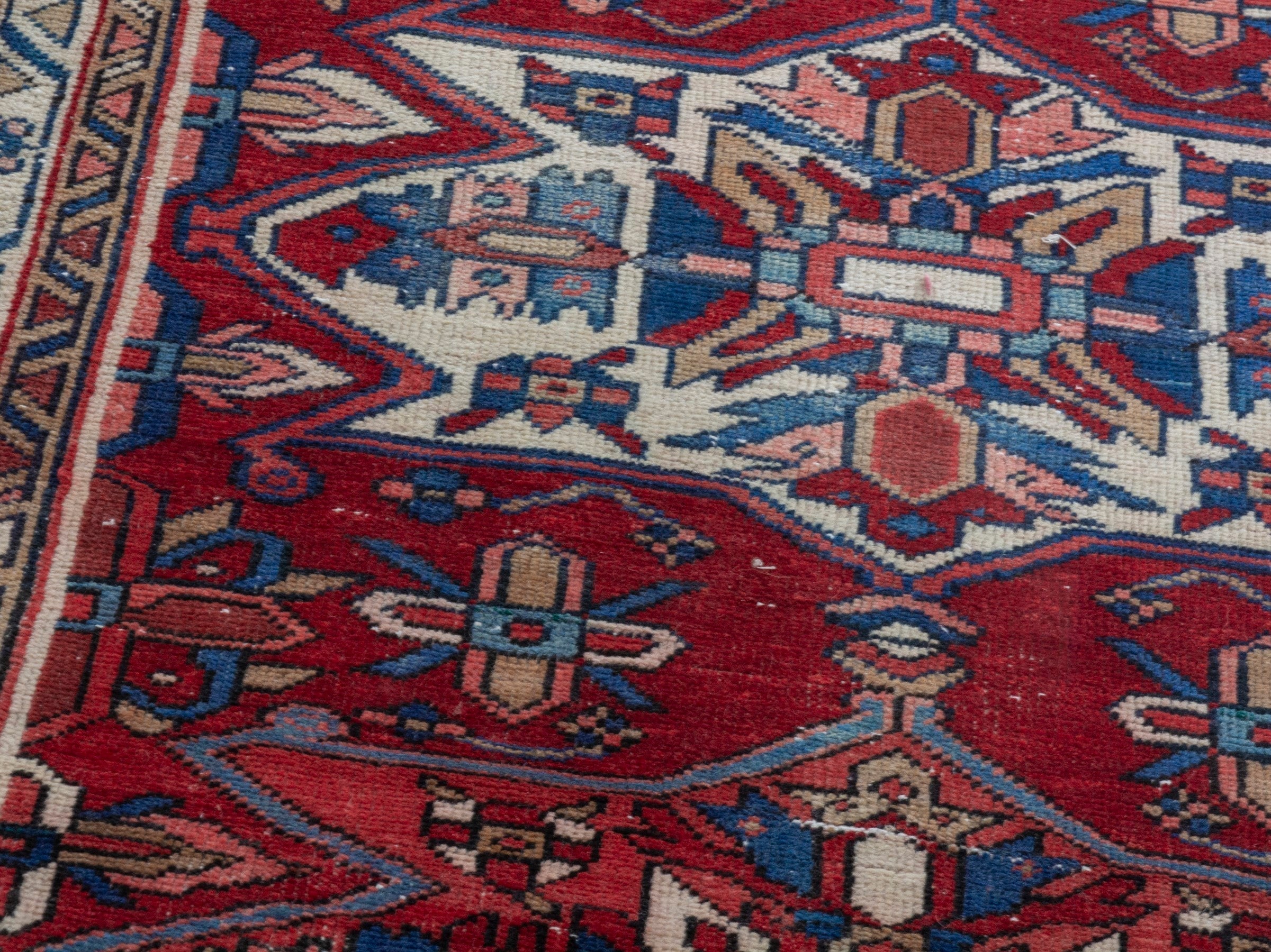 Persian Gorevan runner rug in burgundy and deep red, view 9 of 18