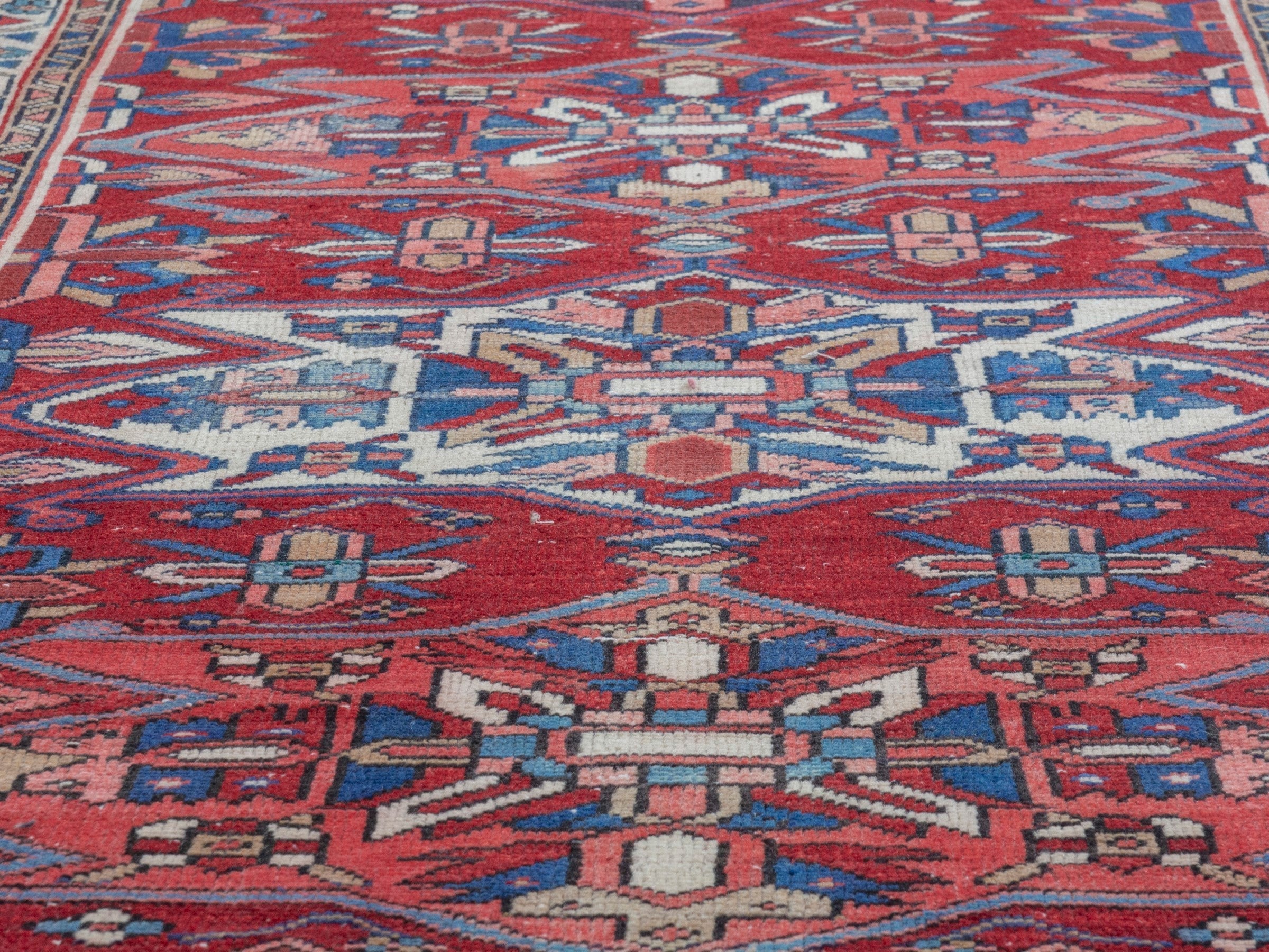 Persian Gorevan runner rug in burgundy and deep red, view 7 of 18