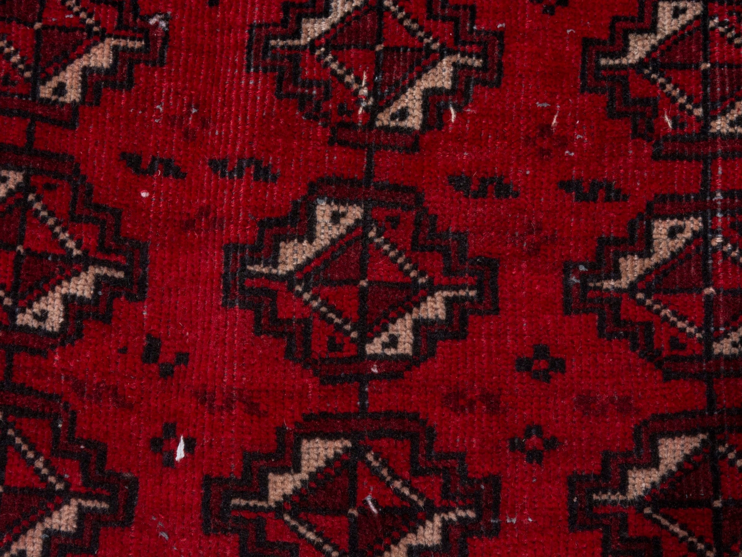 Persian Baluch runner rug in deep red and burgundy, view 11 of 18