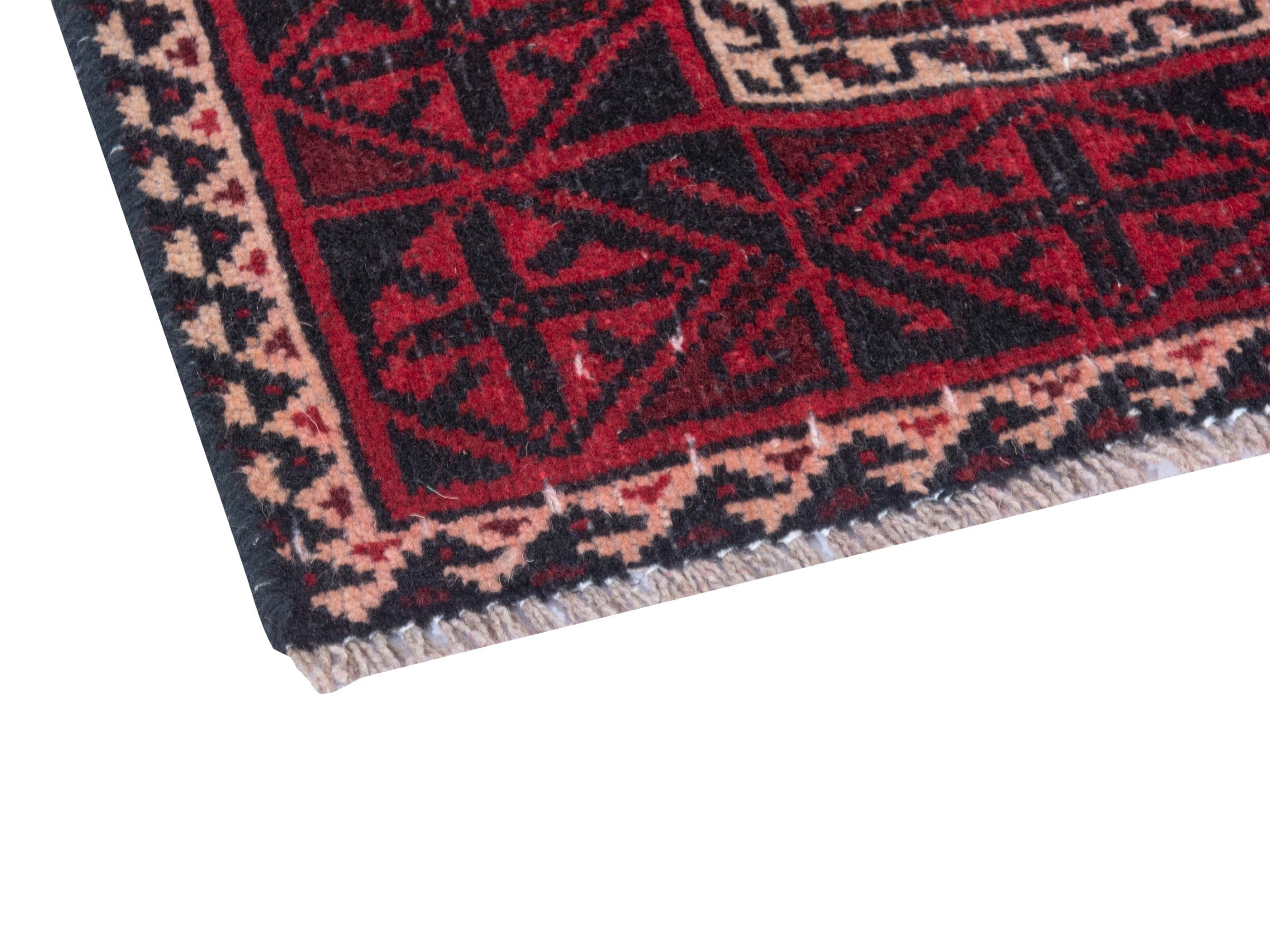 Persian Baluch runner rug in deep red and burgundy, view 5 of 18