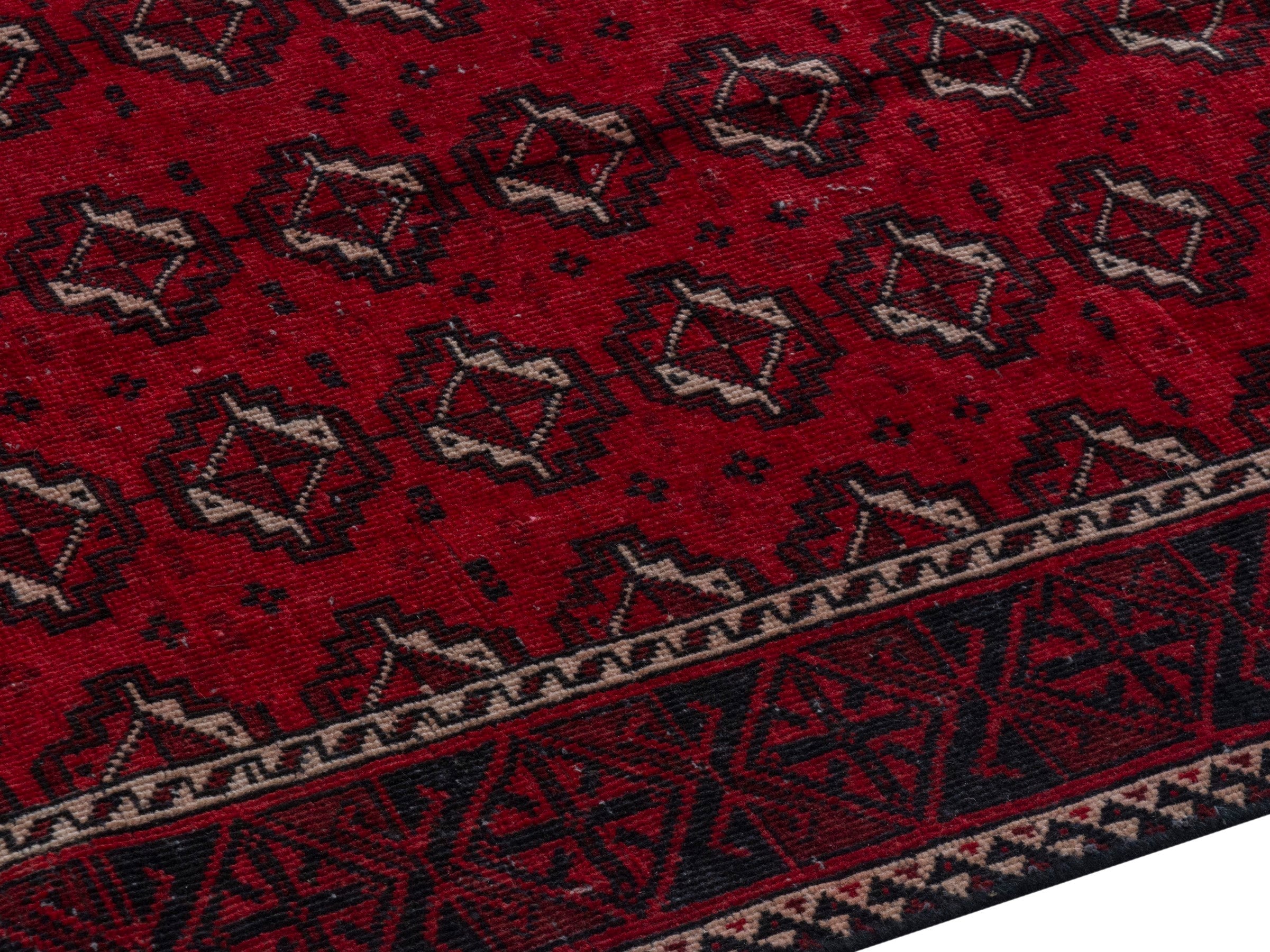 Persian Baluch runner rug in deep red and burgundy, view 6 of 18