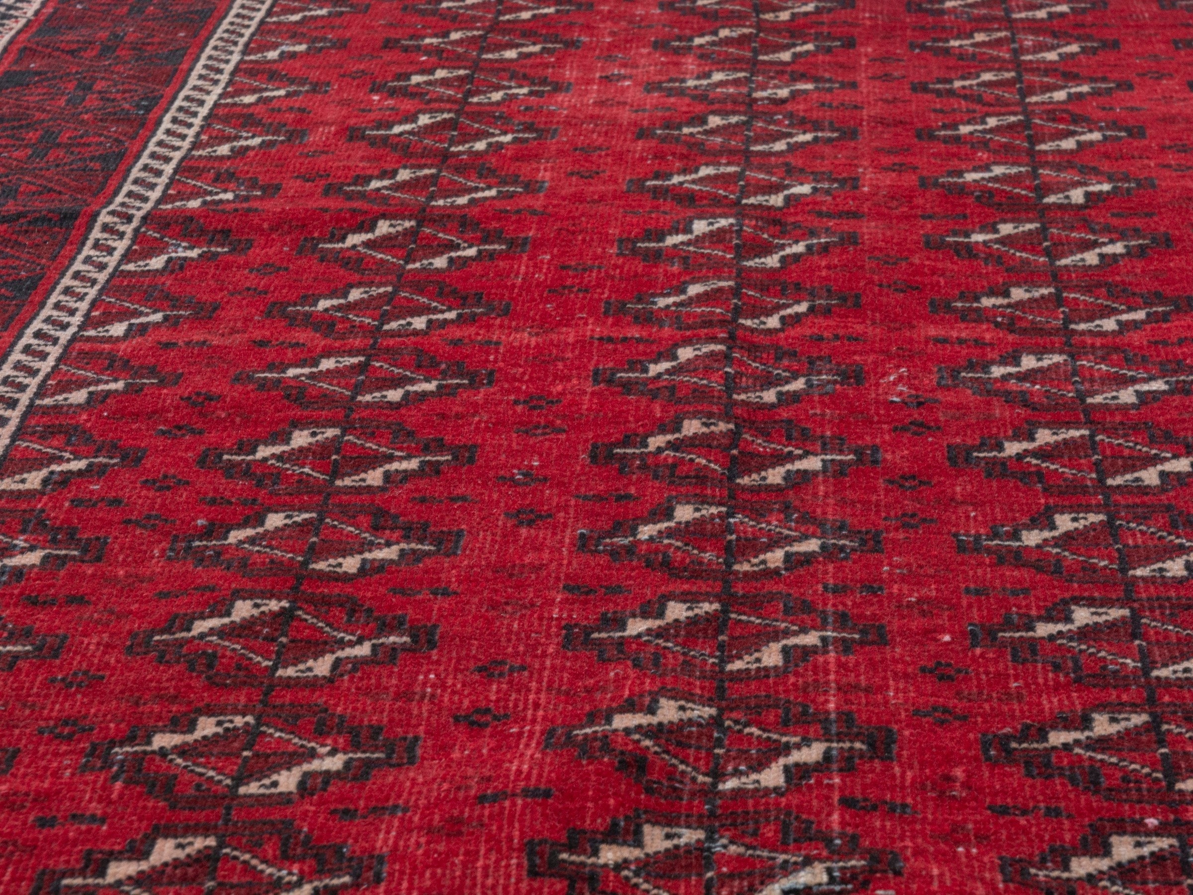 Persian Baluch runner rug in deep red and burgundy, view 7 of 18