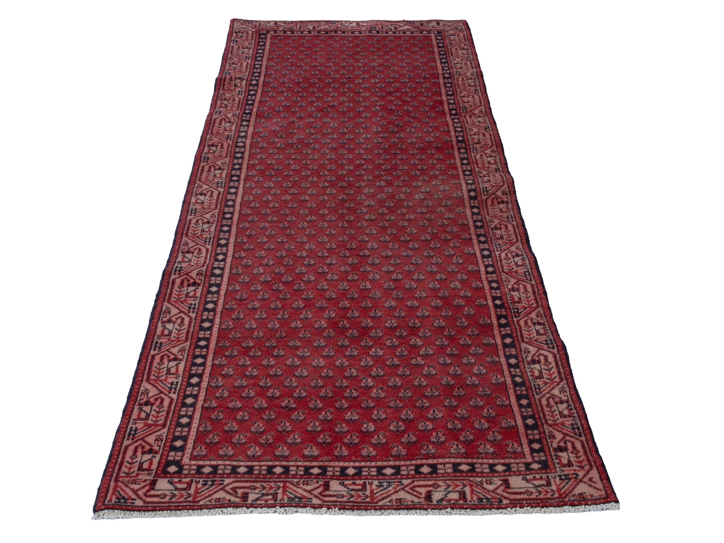 Persian Arak runner rug in deep red and burgundy, view 2 of 18