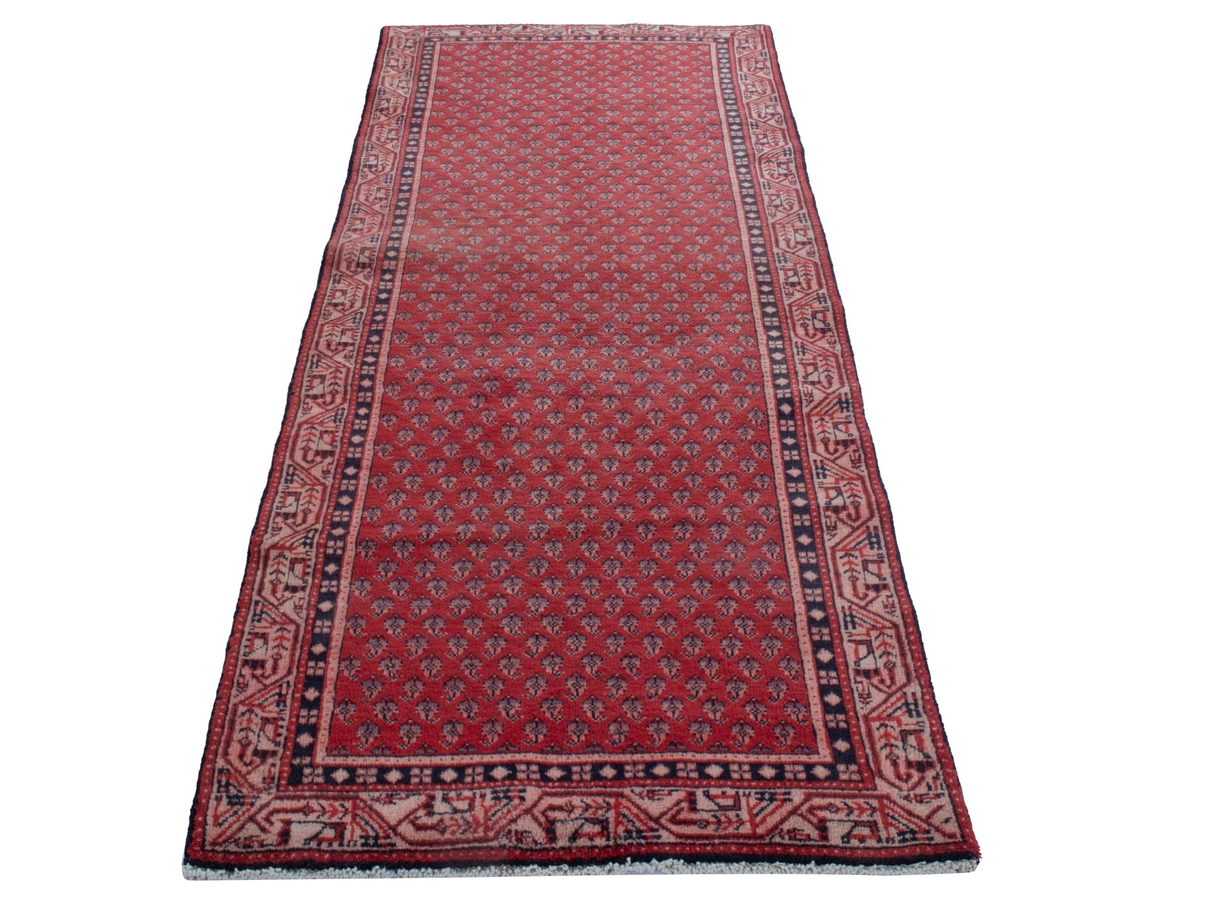 Persian Arak runner rug in deep red and burgundy, view 3 of 18