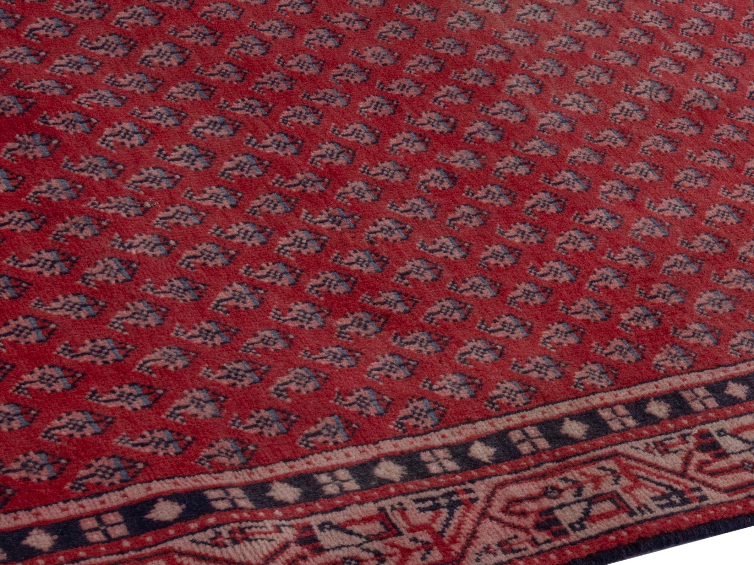 Persian Arak runner rug in deep red and burgundy, view 6 of 18