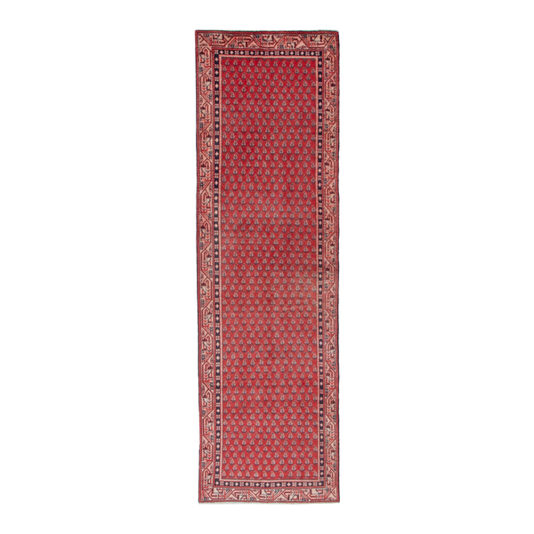 Persian Arak runner rug in deep red and burgundy, 2'11" x 9'10"