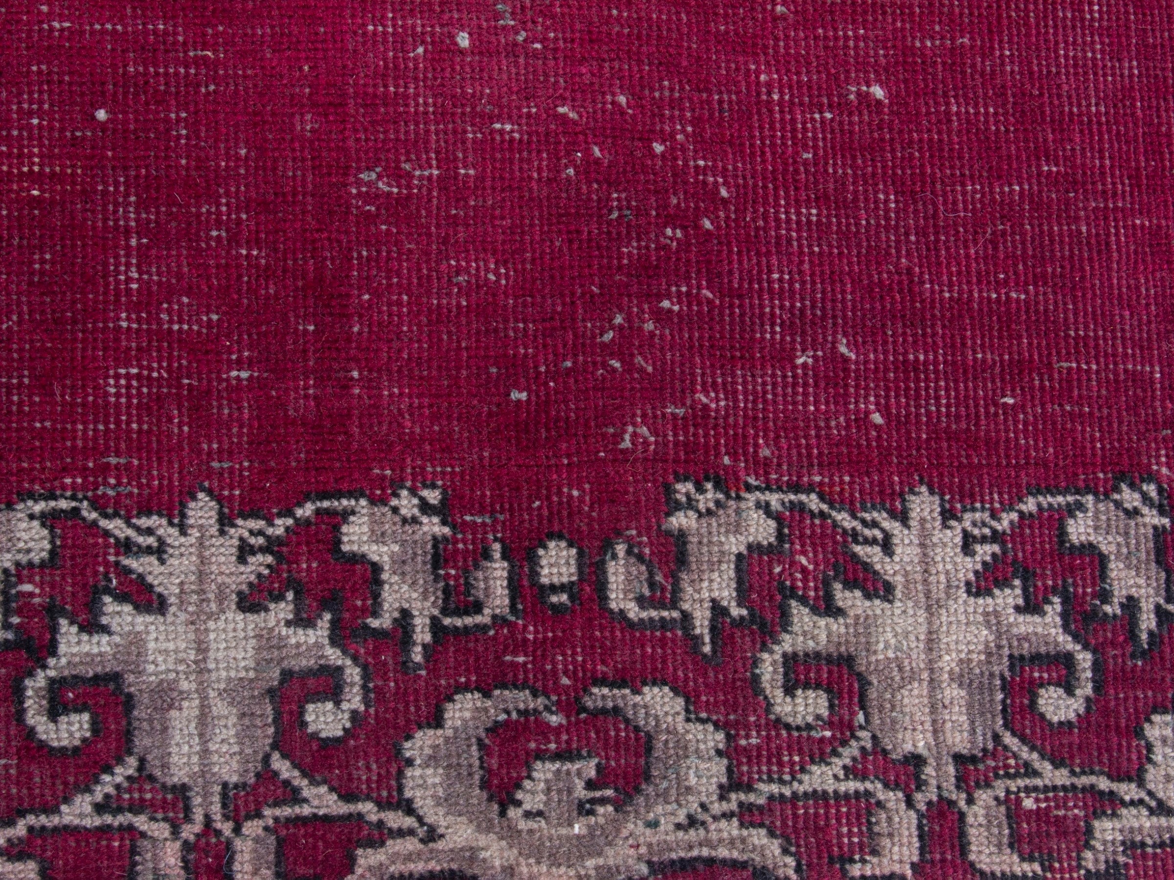 Persian Tabriz runner rug in burgundy and cream, view 11 of 17