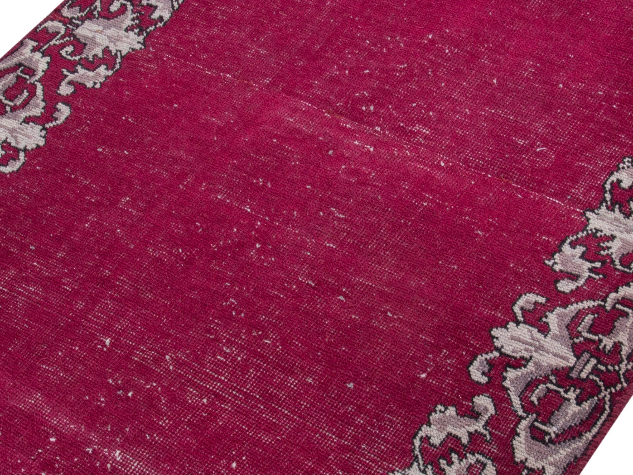 Persian Tabriz runner rug in burgundy and cream, view 4 of 17