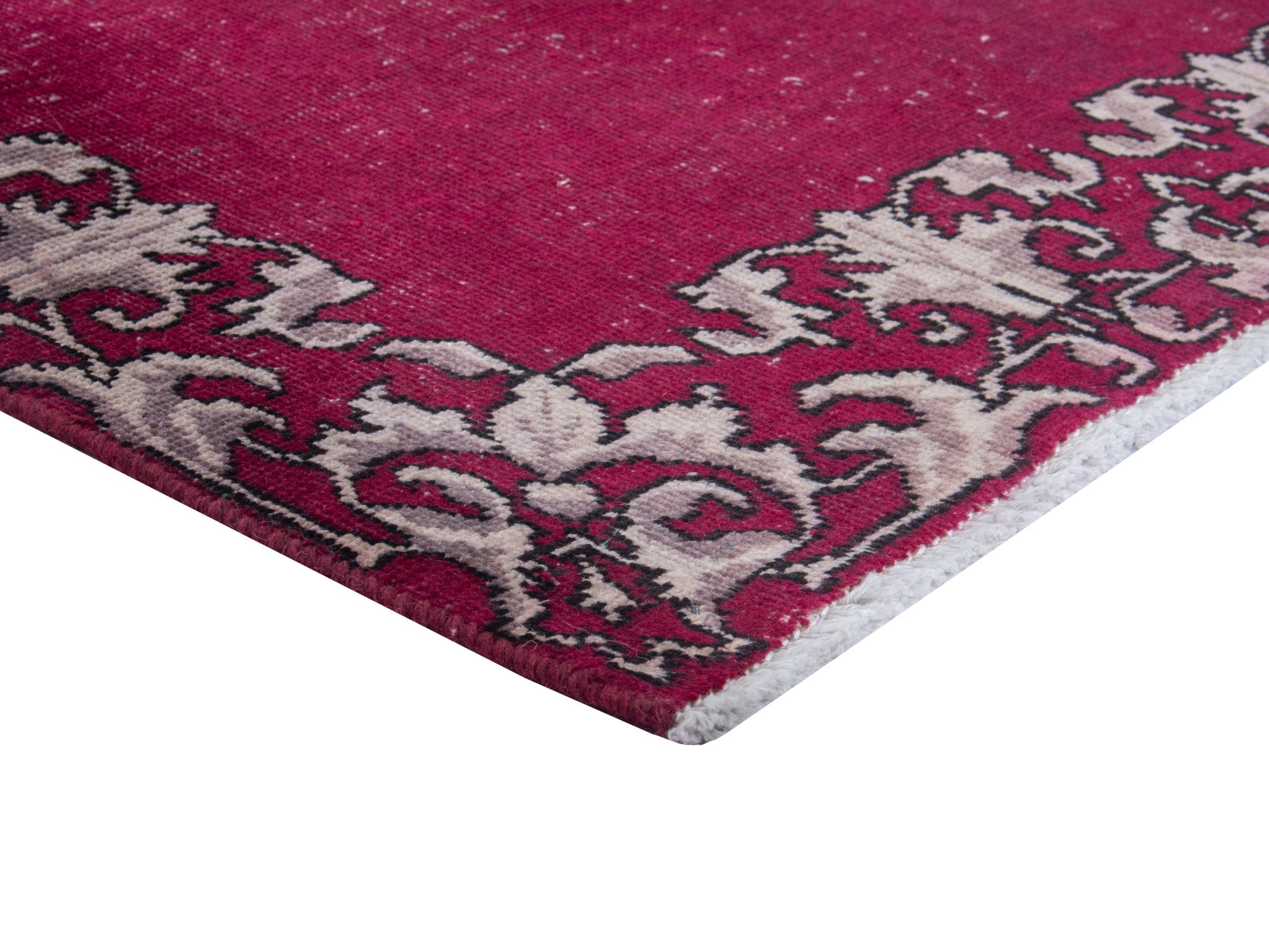 Persian Tabriz runner rug in burgundy and cream, view 5 of 17