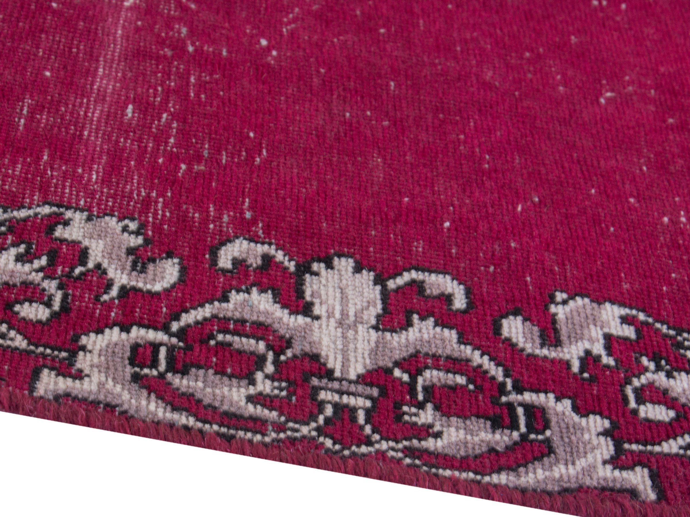 Persian Tabriz runner rug in burgundy and cream, view 6 of 17