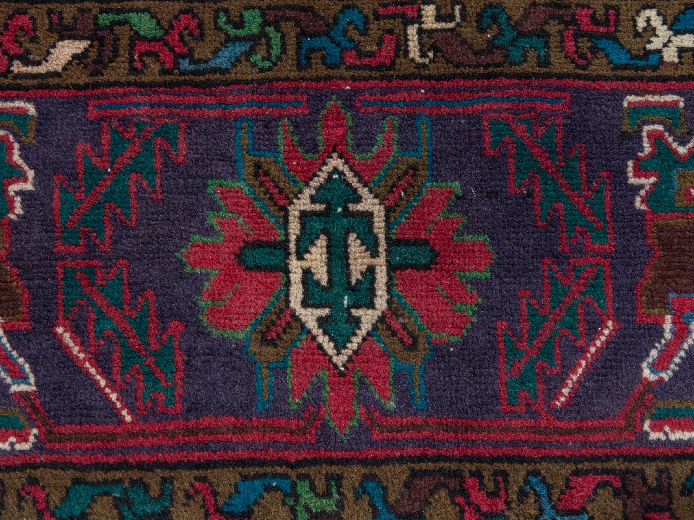 Persian Gorevan oversized rug in deep red and dark blue, view 11 of 21