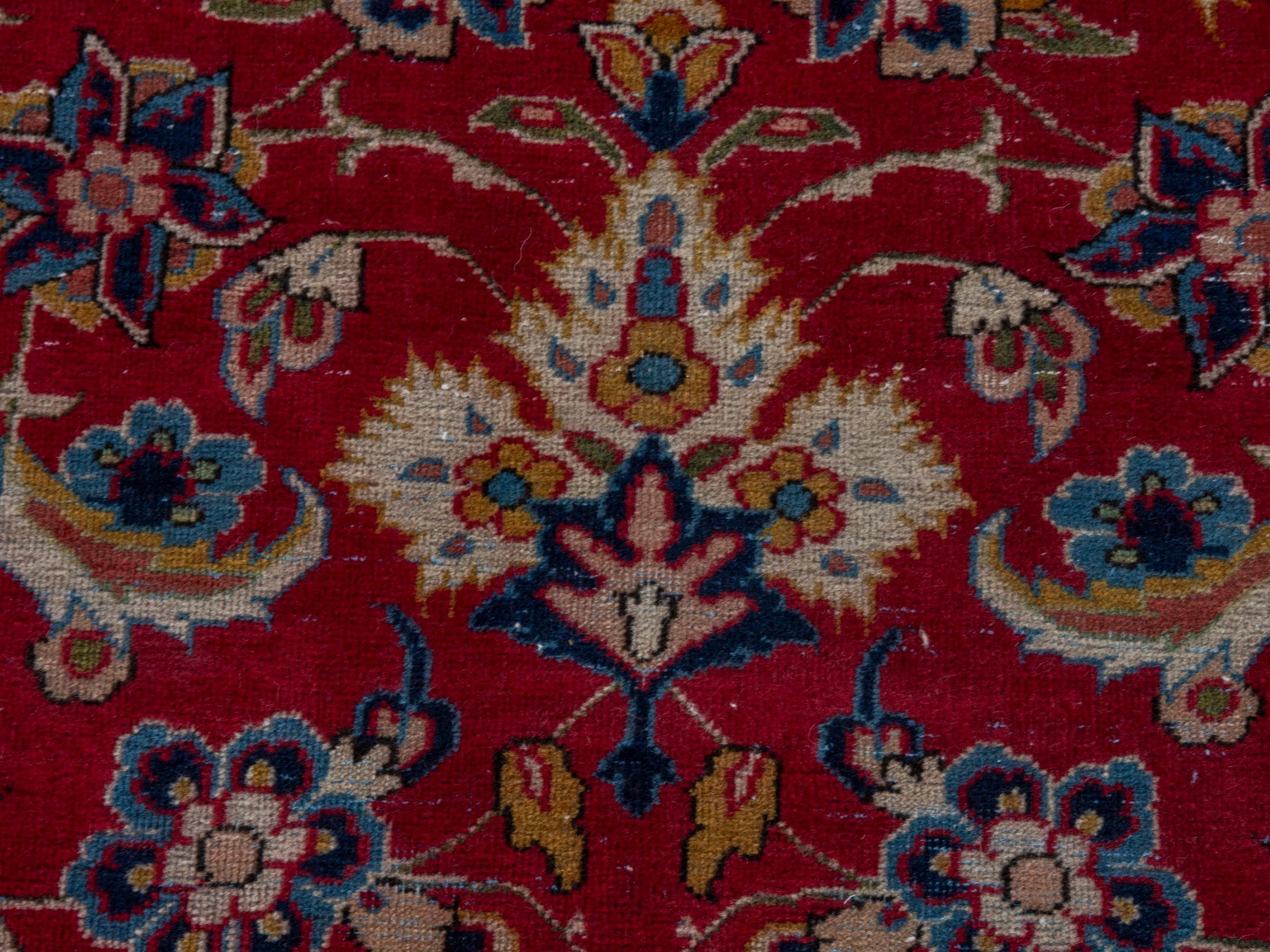 Persian Najafabad oversized rug in deep red and blue, view 12 of 23