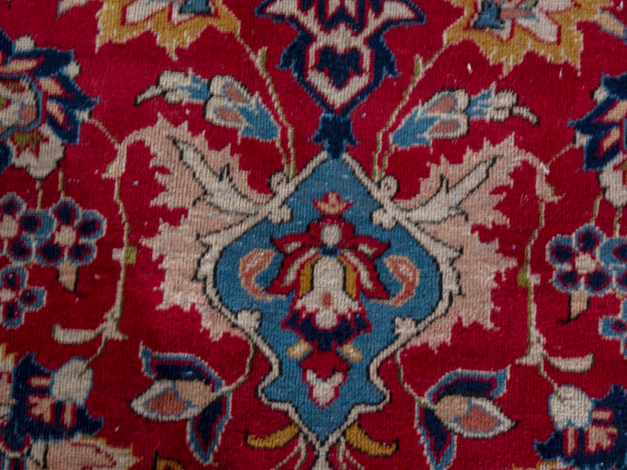Persian Najafabad oversized rug in deep red and blue, view 13 of 23
