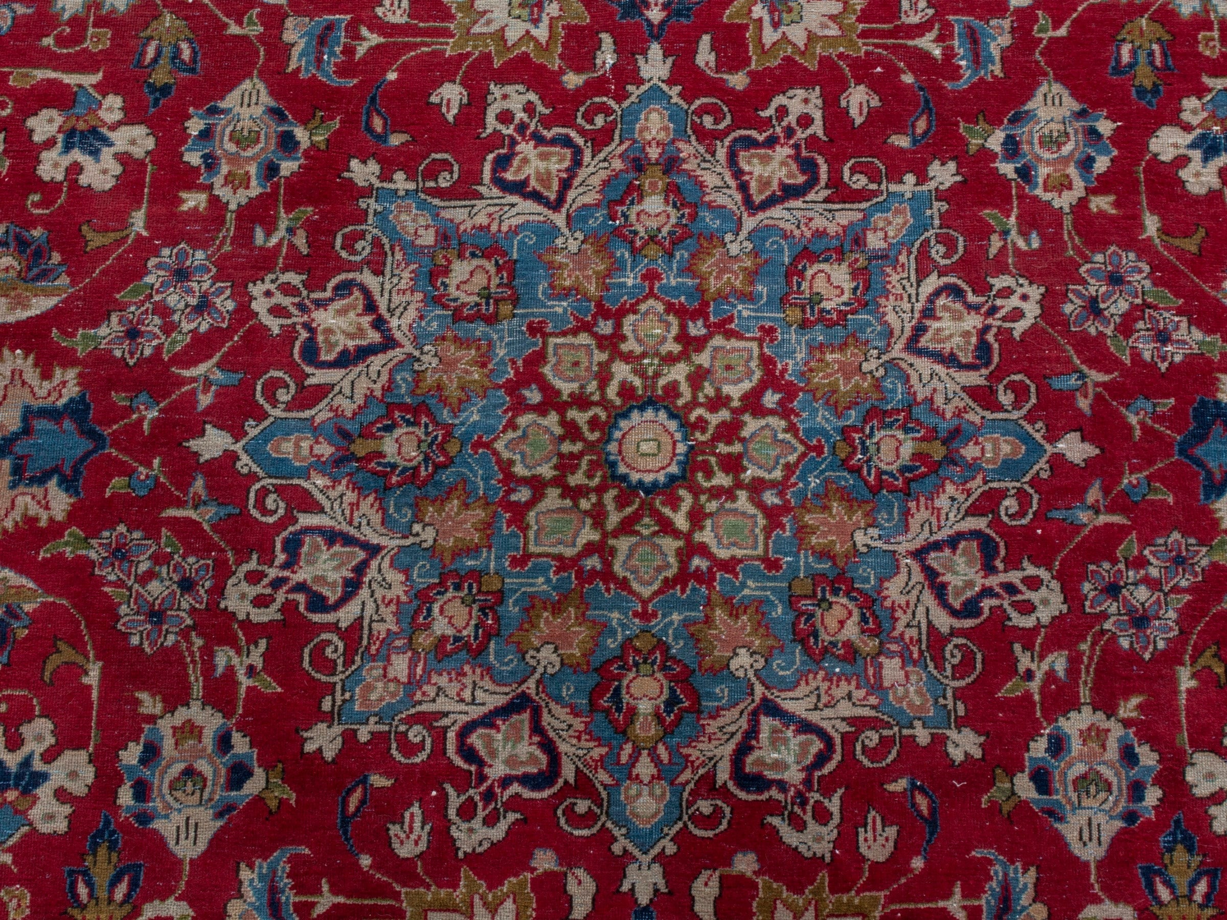 Persian Najafabad oversized rug in deep red and blue, view 14 of 23