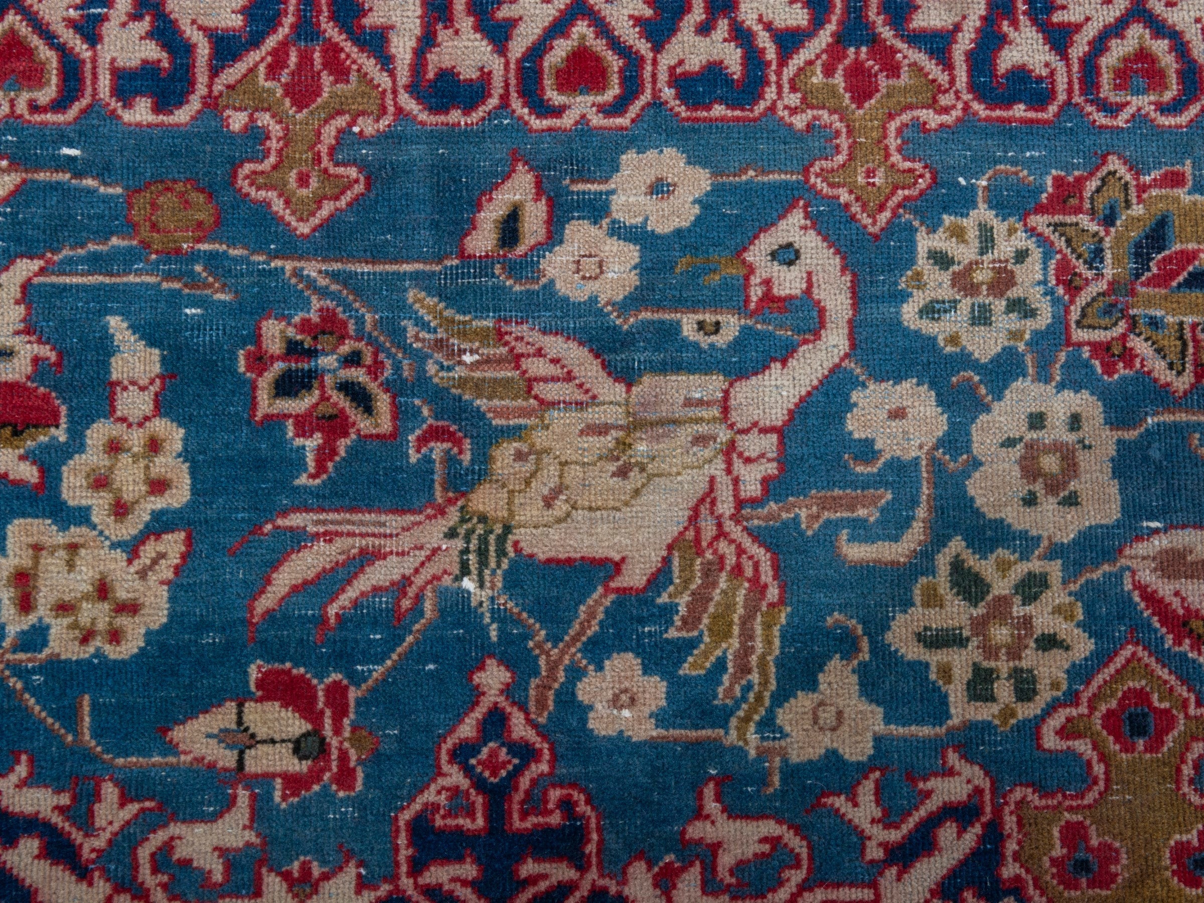 Persian Najafabad oversized rug in deep red and blue, view 16 of 23