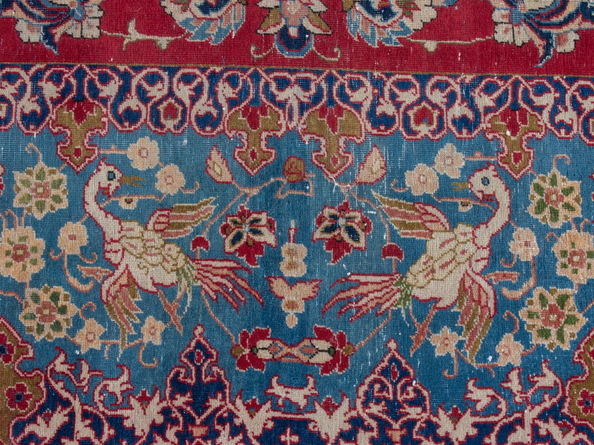 Persian Najafabad oversized rug in deep red and blue, view 18 of 23