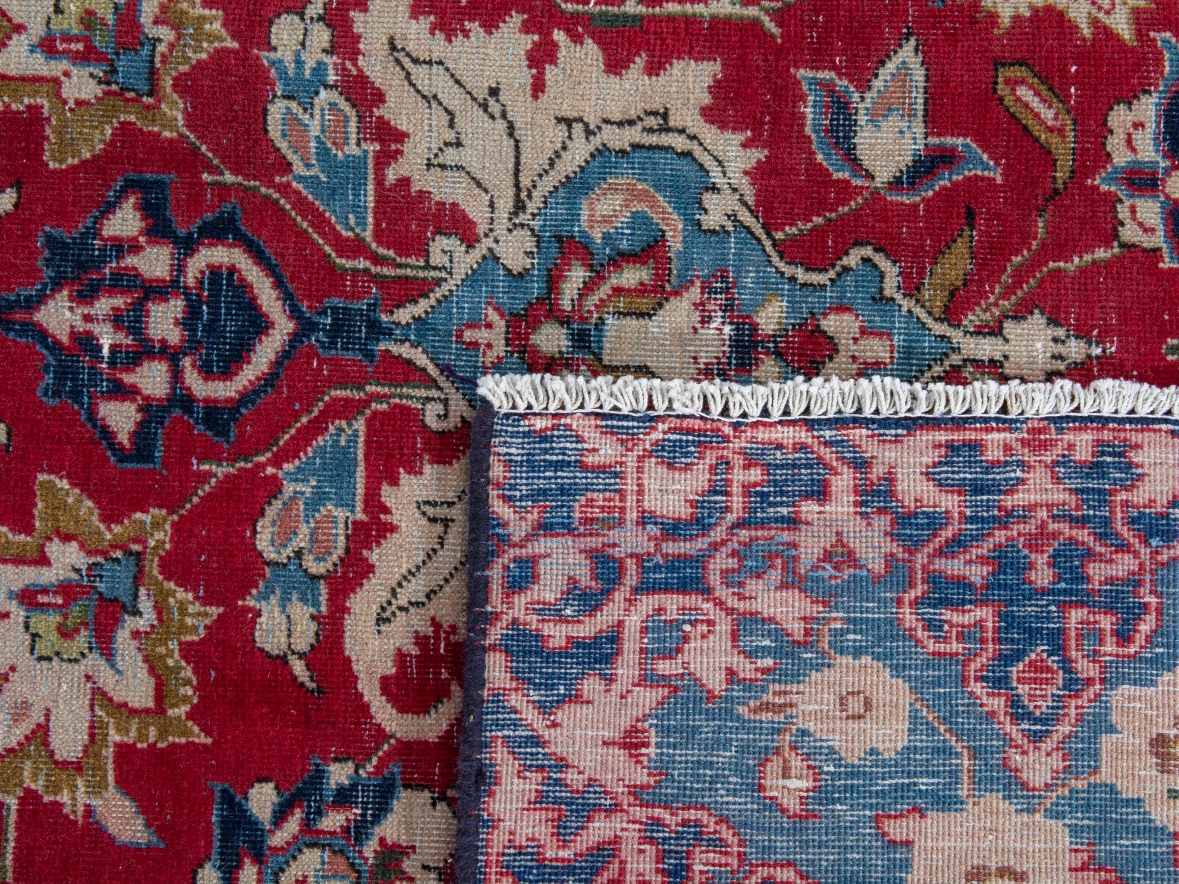Persian Najafabad oversized rug in deep red and blue, view 23 of 23