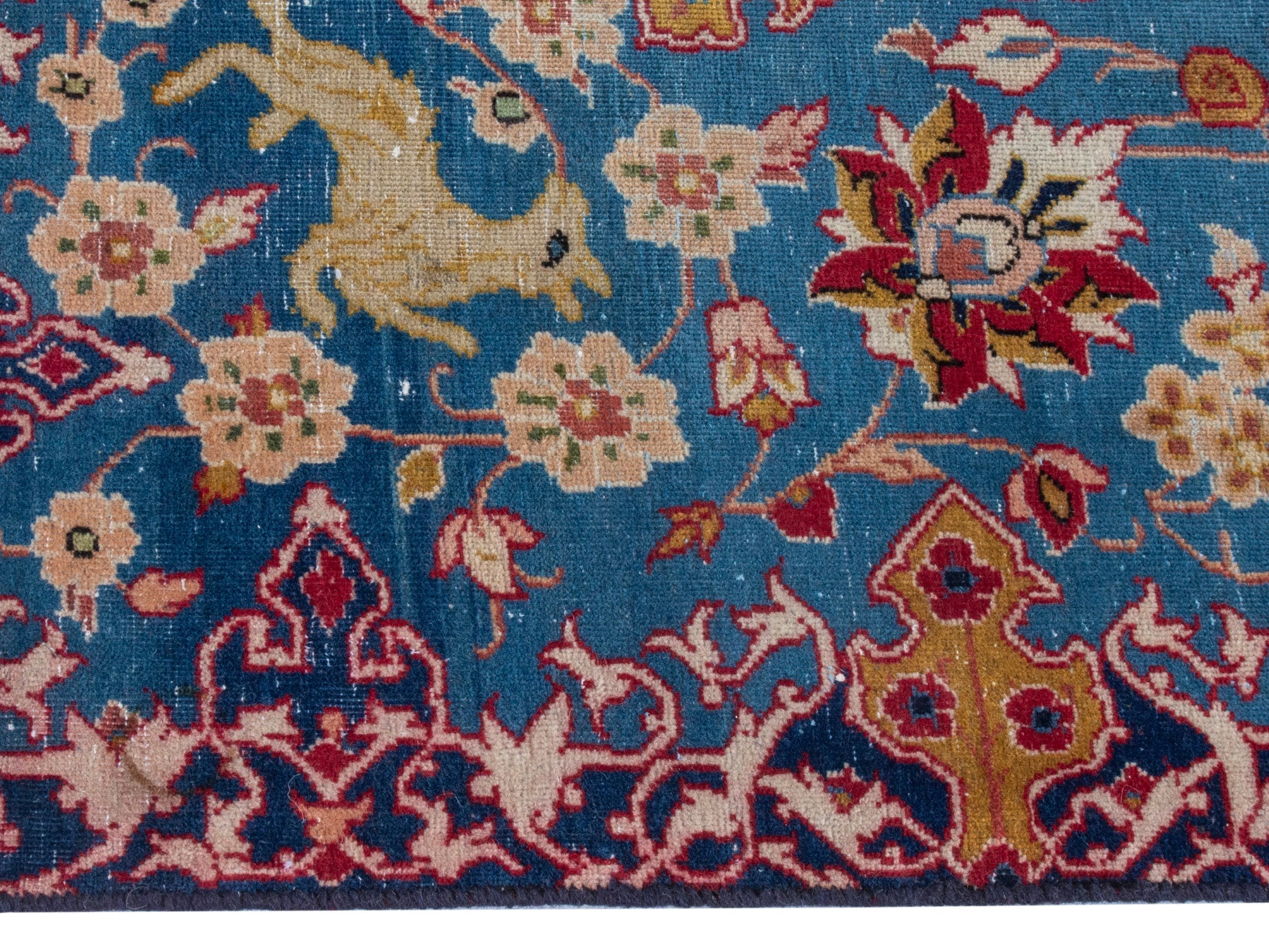 Persian Najafabad oversized rug in deep red and blue, view 10 of 23